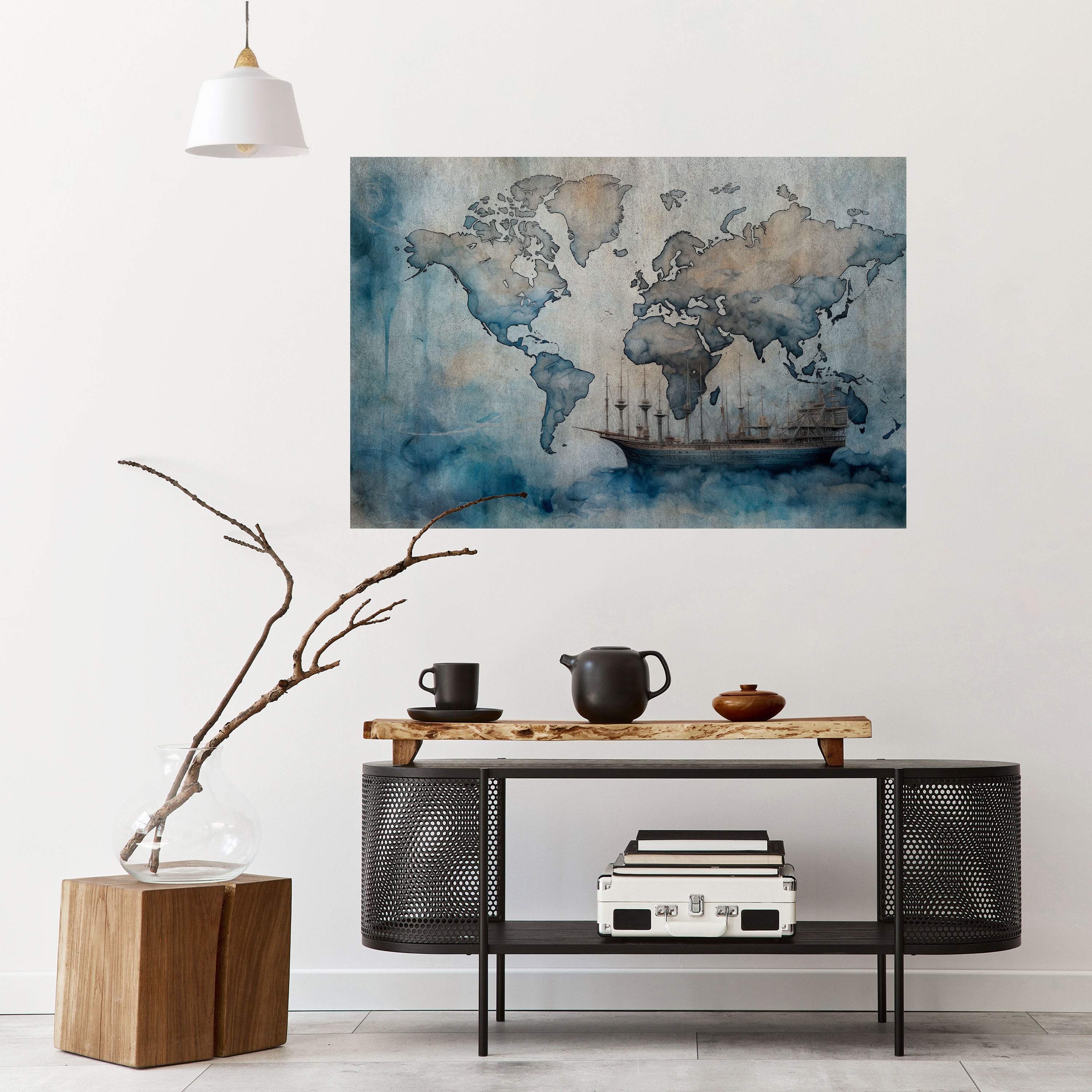 NAVIGATING CLOUDS Peel and Stick Horizontal Poster