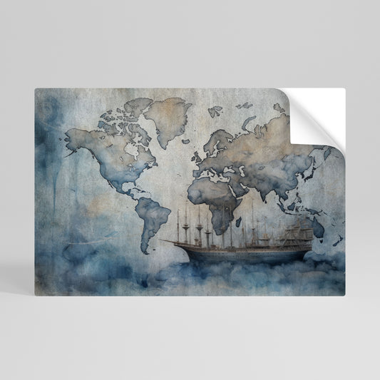 NAVIGATING CLOUDS Peel and Stick Horizontal Poster