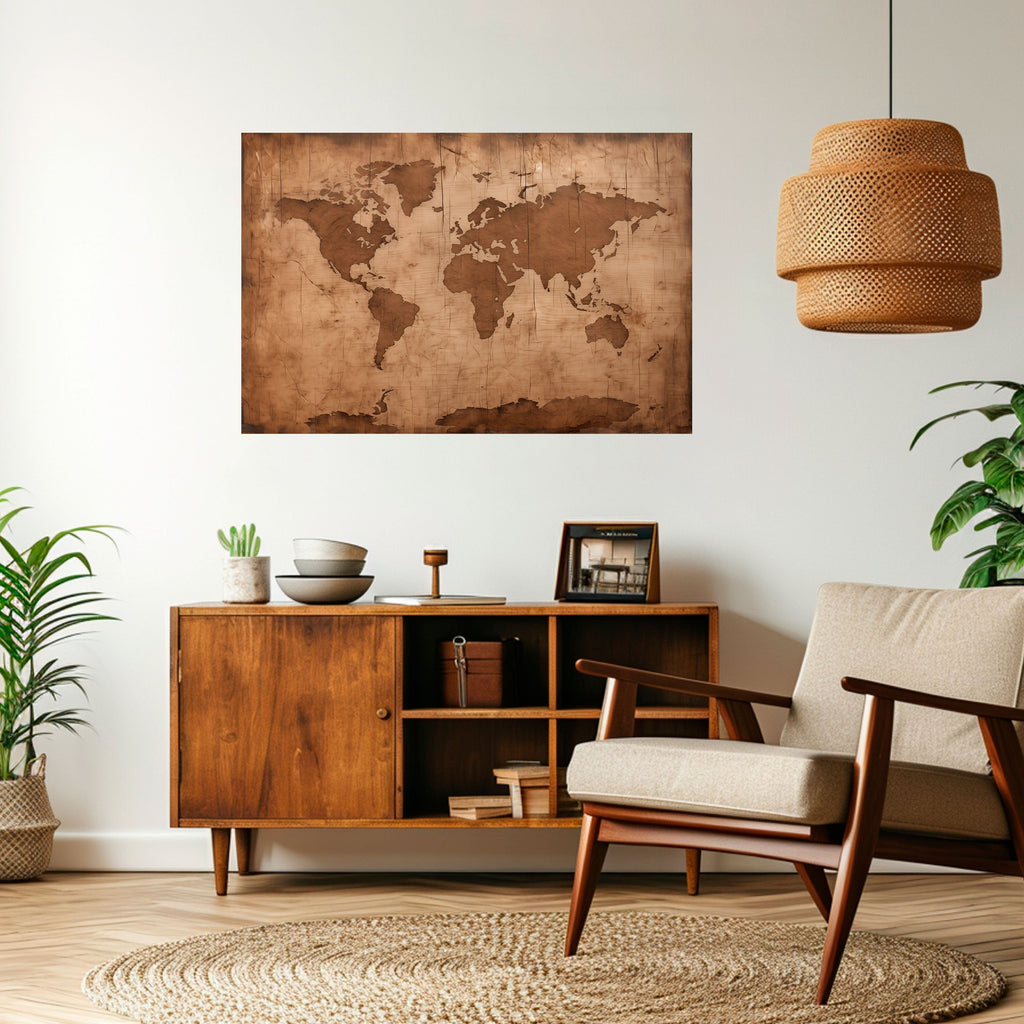 ALTER WELTKARTE Horizontales Poster zum Abziehen und Aufkleben