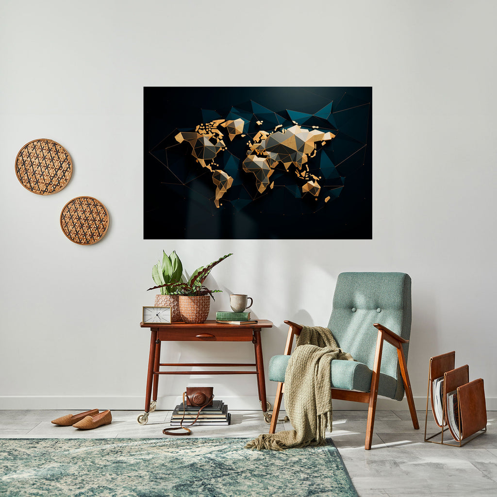 SHIMMERING WORLD SYMMETRY Peel and Stick Horizontal Poster