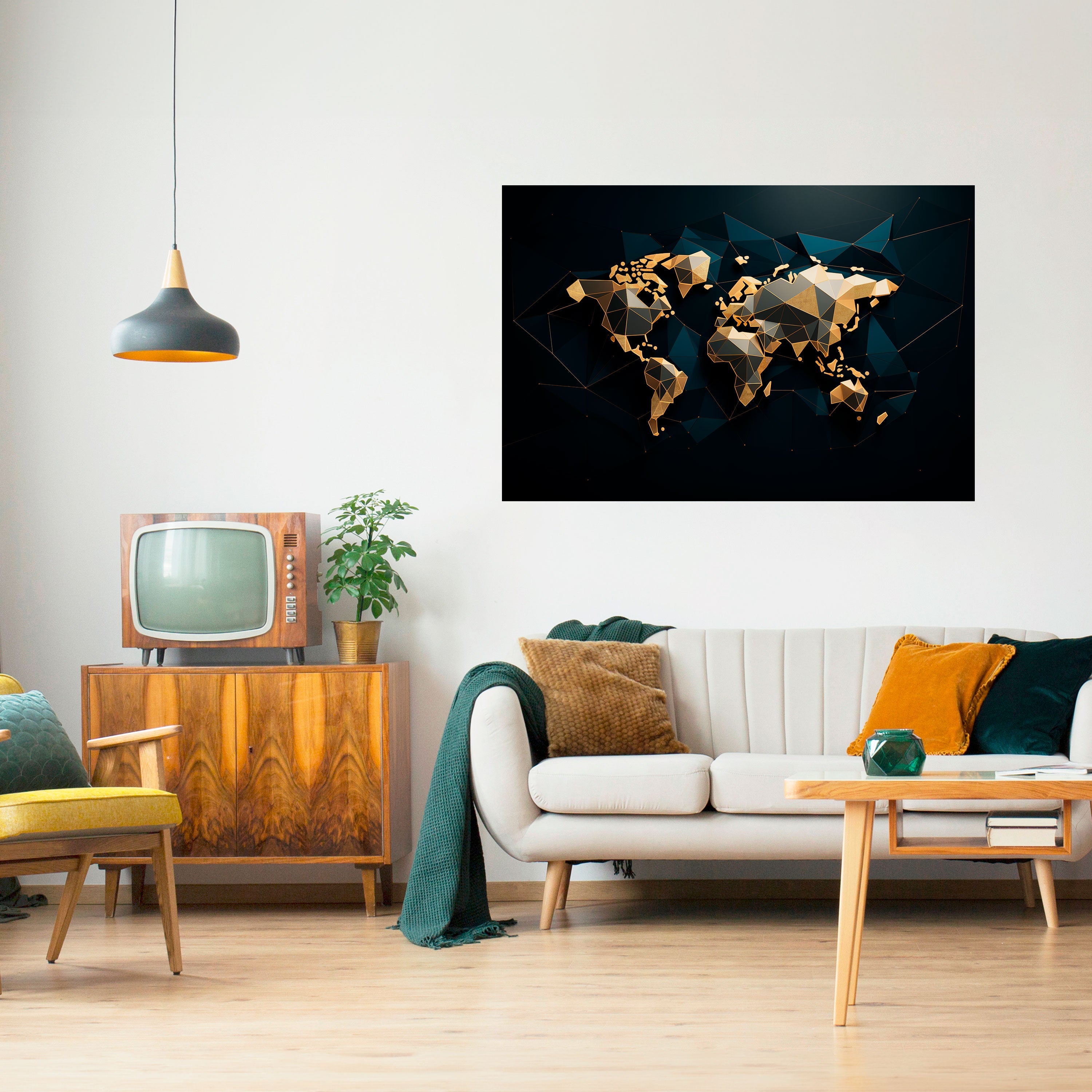 SHIMMERING WORLD SYMMETRY Peel and Stick Horizontal Poster