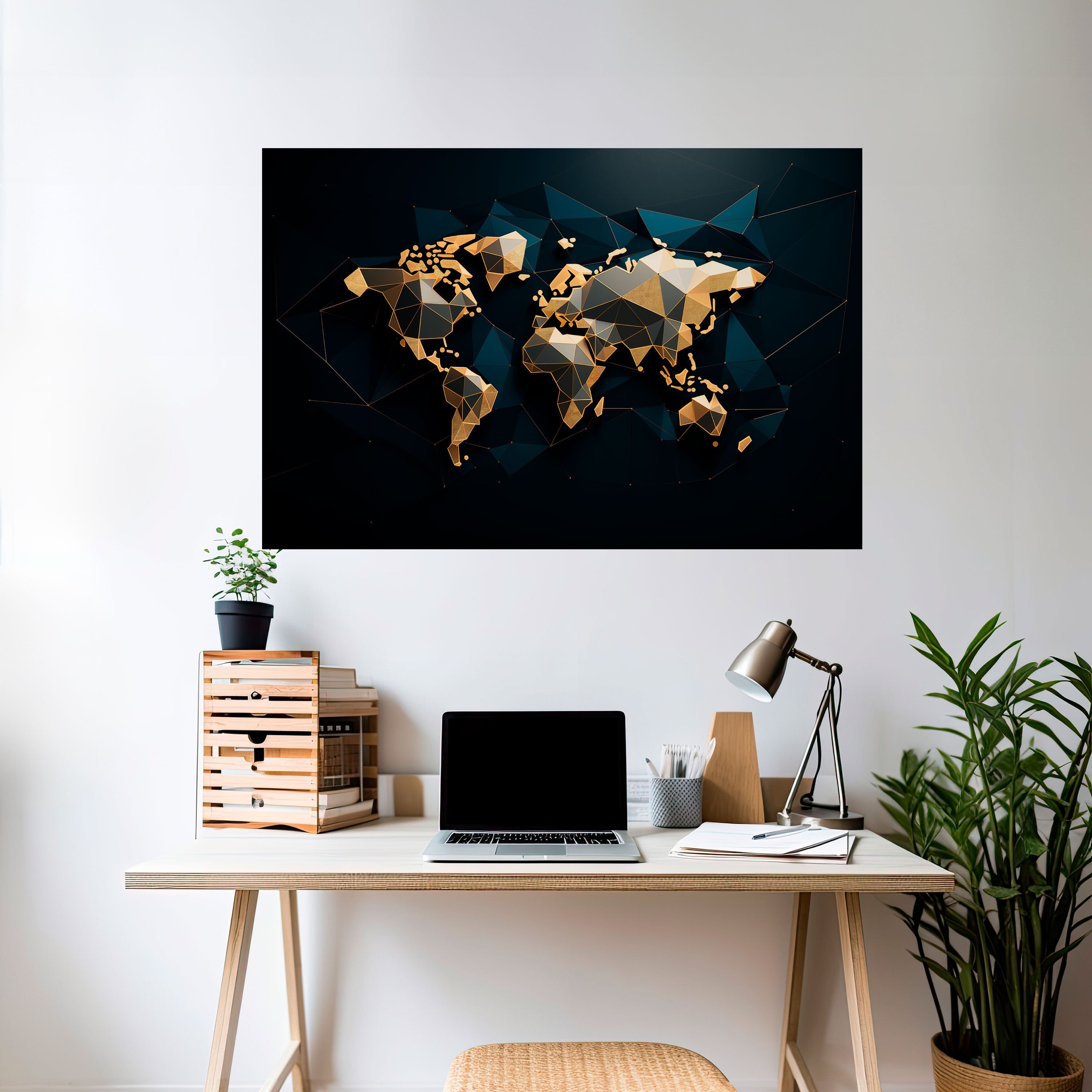 SHIMMERING WORLD SYMMETRY Peel and Stick Horizontal Poster