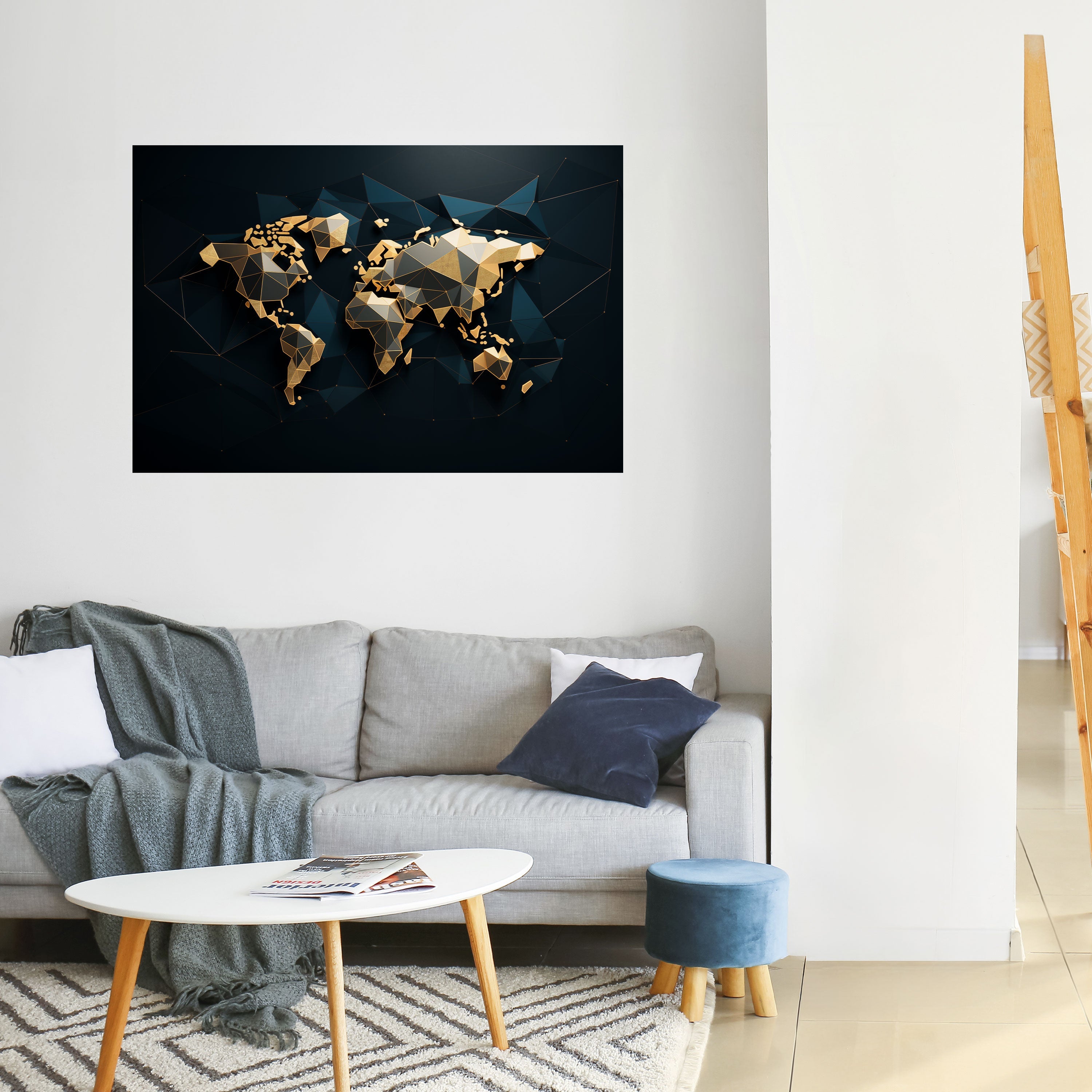 SHIMMERING WORLD SYMMETRY Peel and Stick Horizontal Poster
