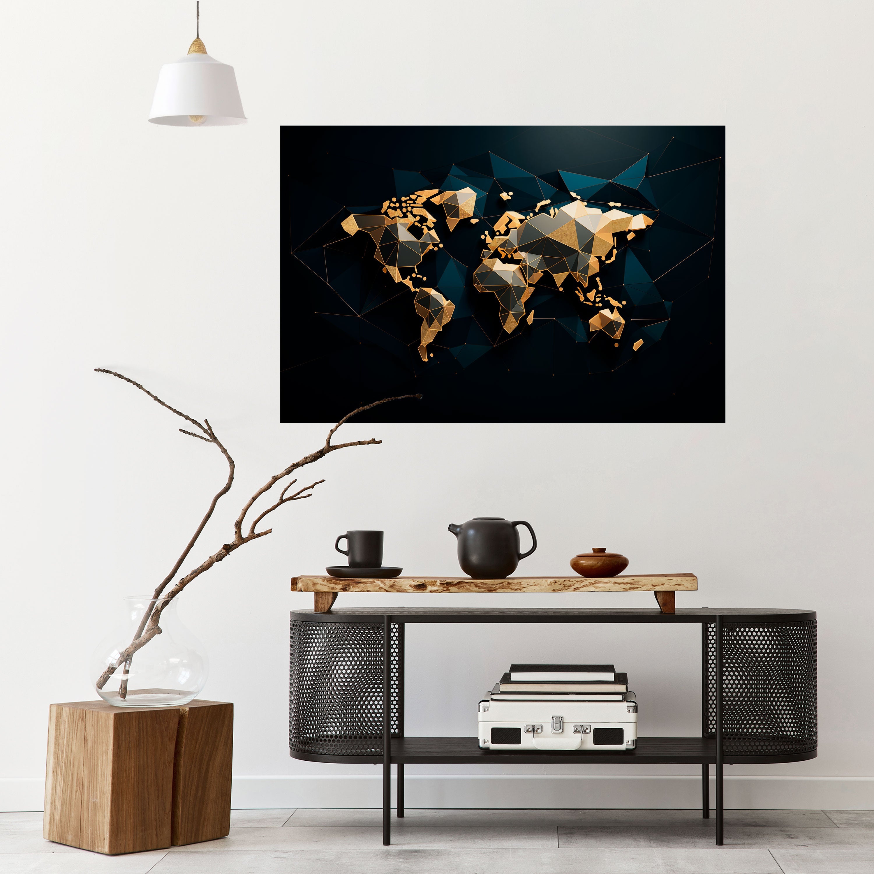 SHIMMERING WORLD SYMMETRY Peel and Stick Horizontal Poster