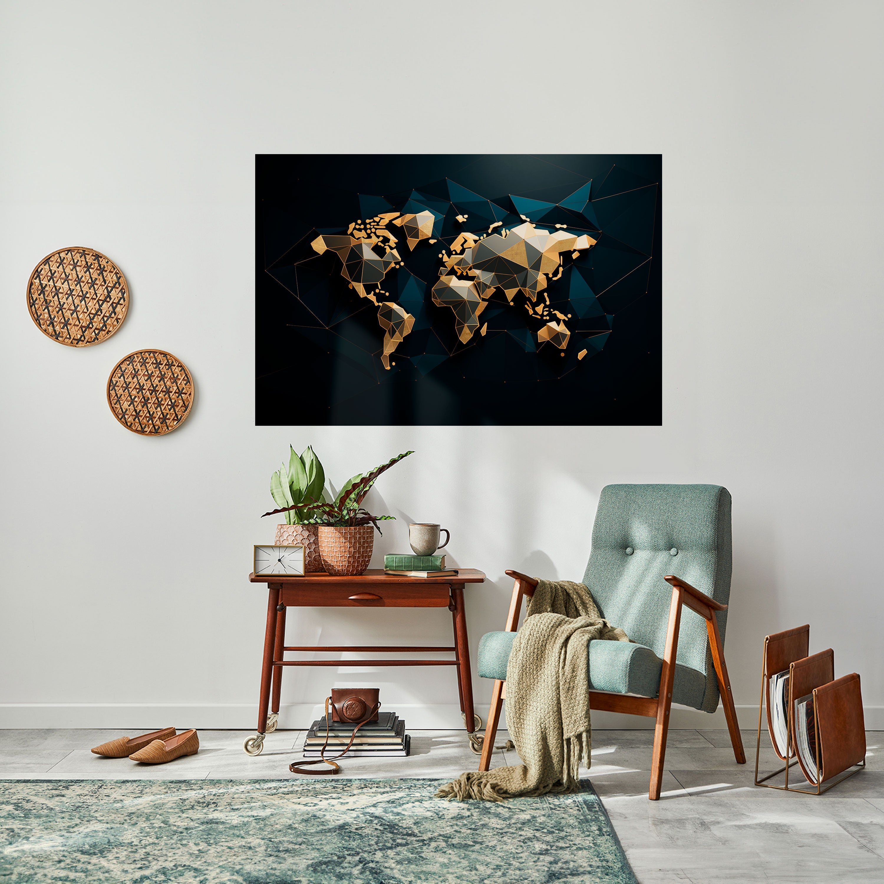 SHIMMERING WORLD SYMMETRY Peel and Stick Horizontal Poster