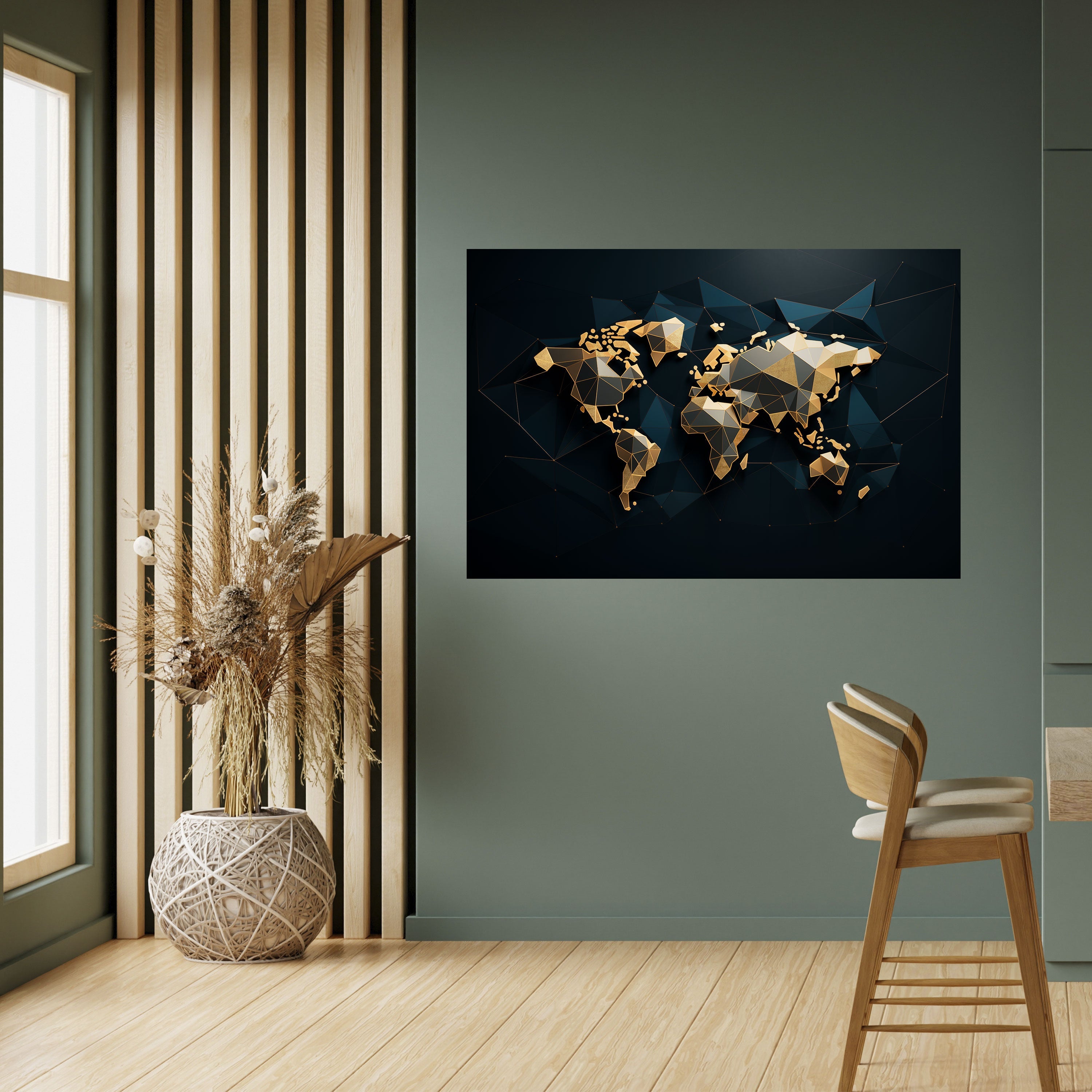 SHIMMERING WORLD SYMMETRY Peel and Stick Horizontal Poster