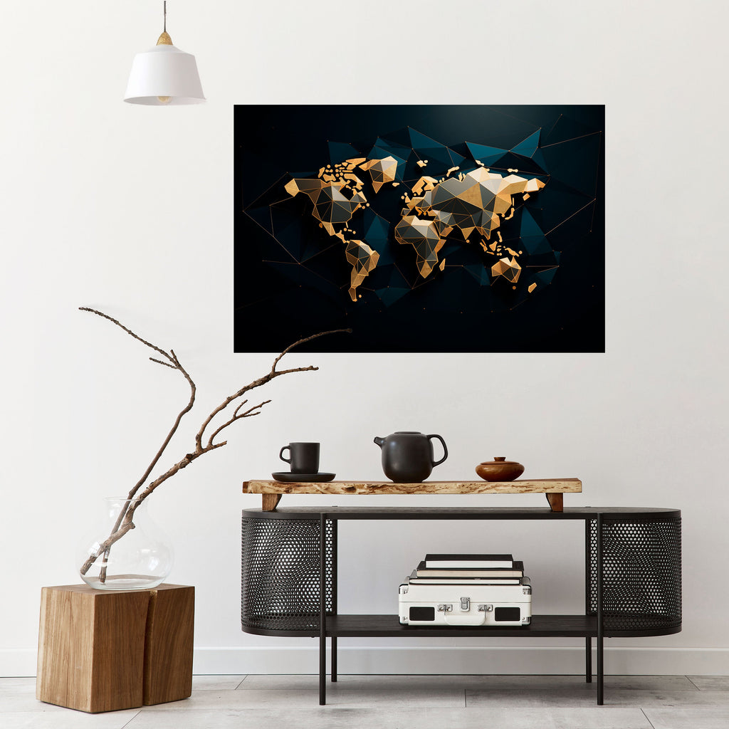 SHIMMERING WORLD SYMMETRY Peel and Stick Horizontal Poster