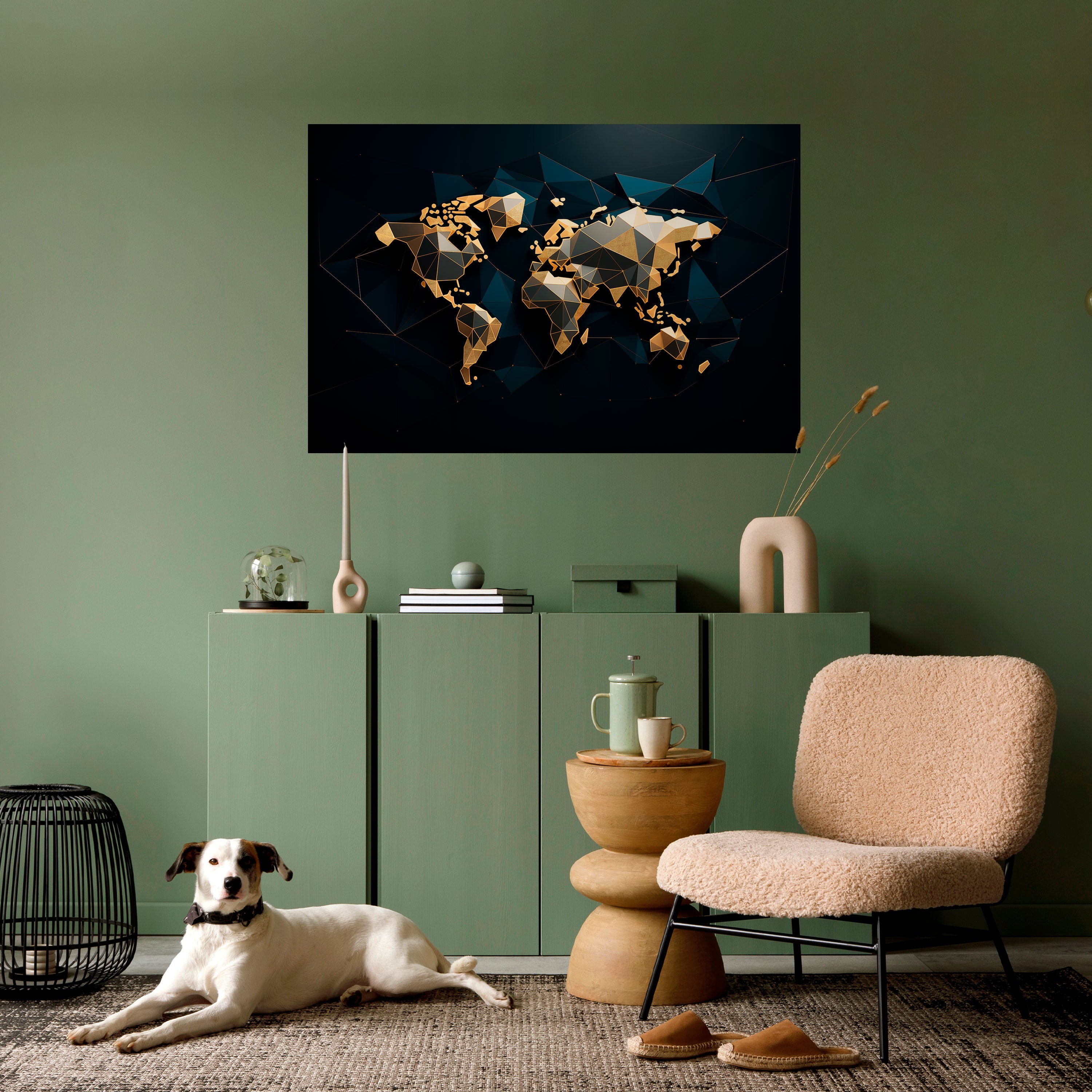 SHIMMERING WORLD SYMMETRY Peel and Stick Horizontal Poster