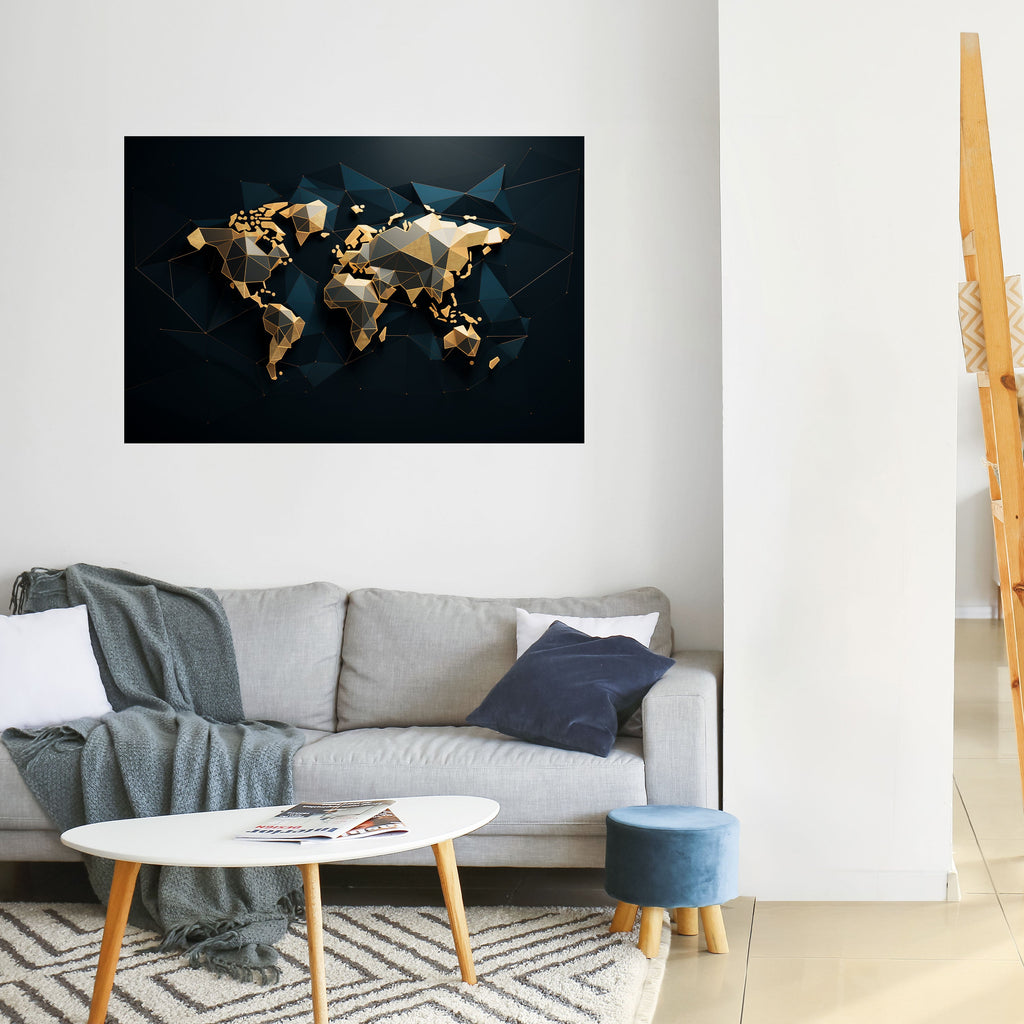 SHIMMERING WORLD SYMMETRY Peel and Stick Horizontal Poster