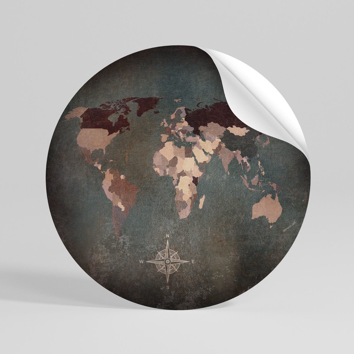 EARTH'S ARTISTIC TESSERAE Runder Wandsticker zum Abziehen und Aufkleben