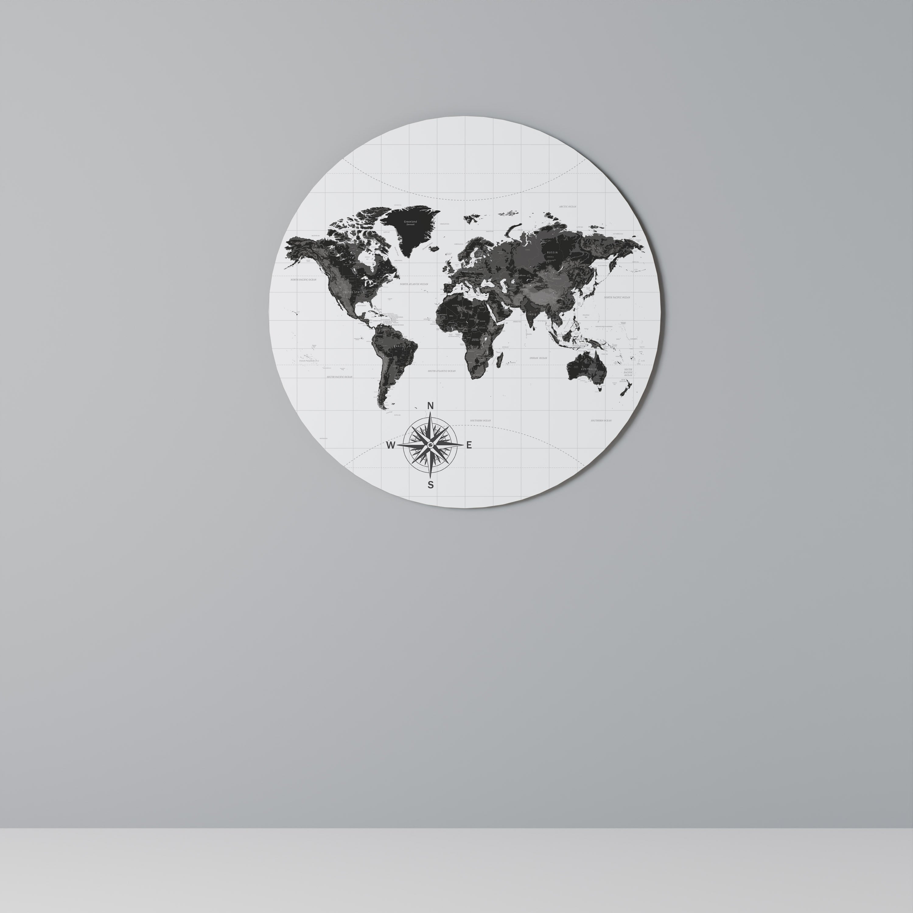 GLOBAL SHADOWS Runde Wandkunst