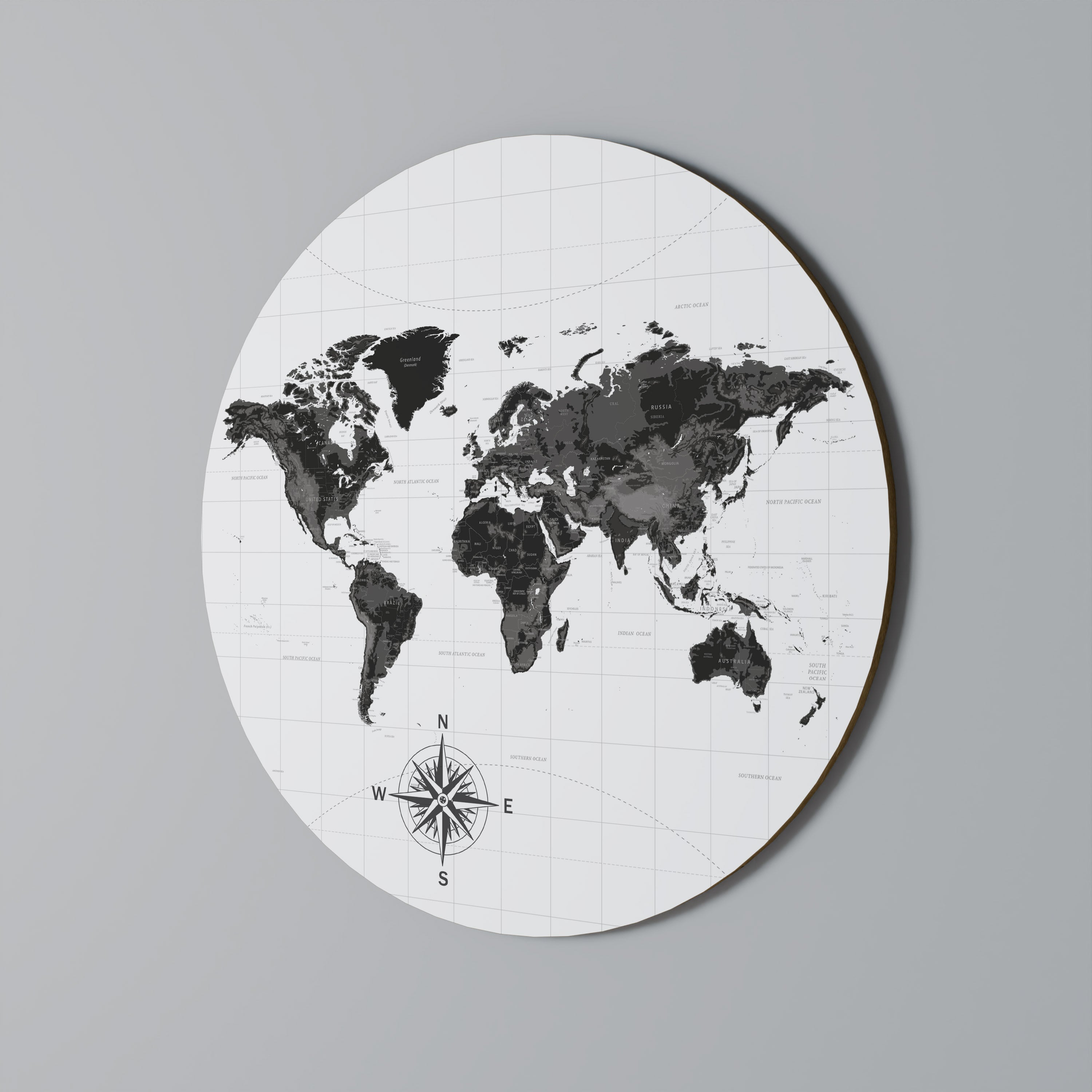 GLOBAL SHADOWS Runde Wandkunst