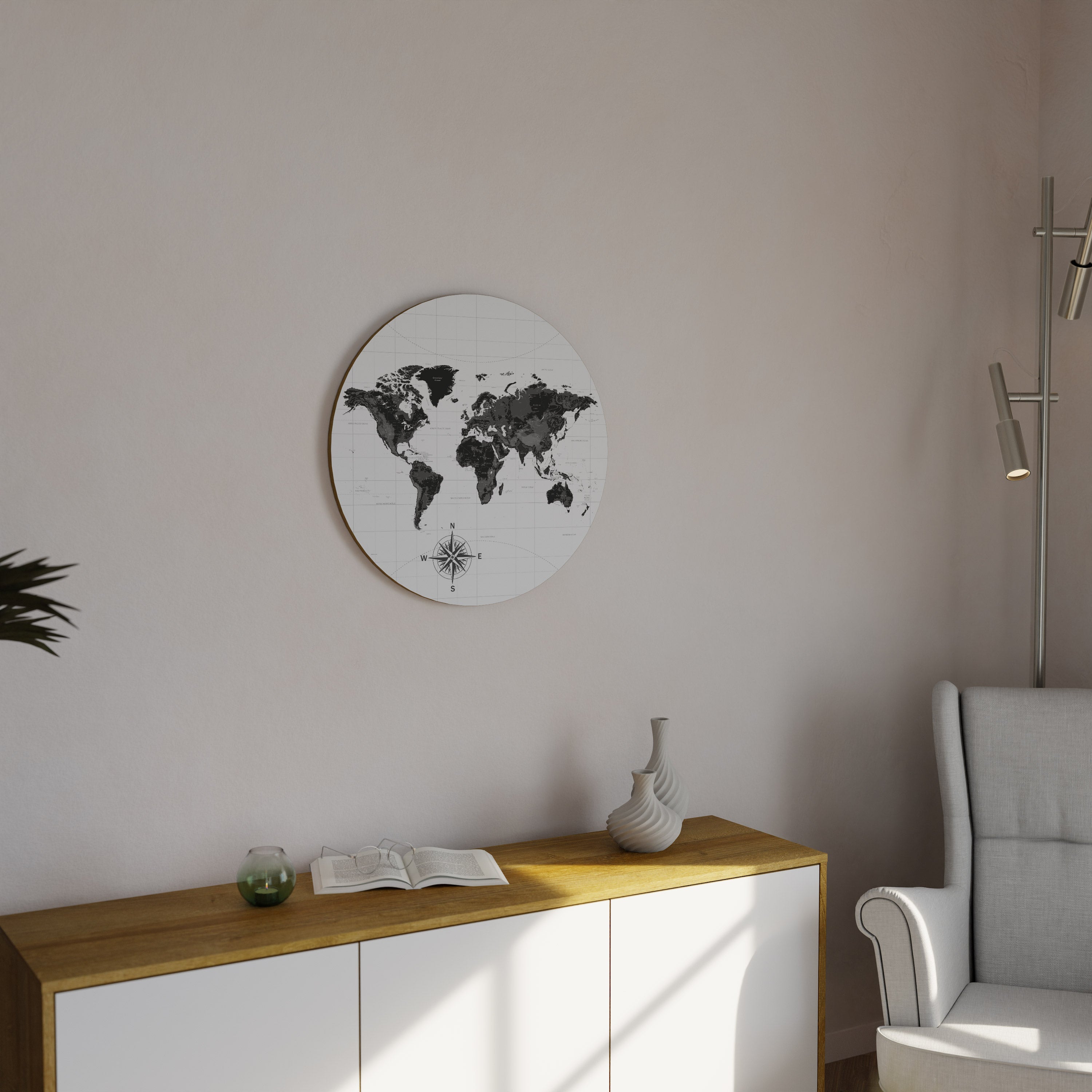 GLOBAL SHADOWS Runde Wandkunst