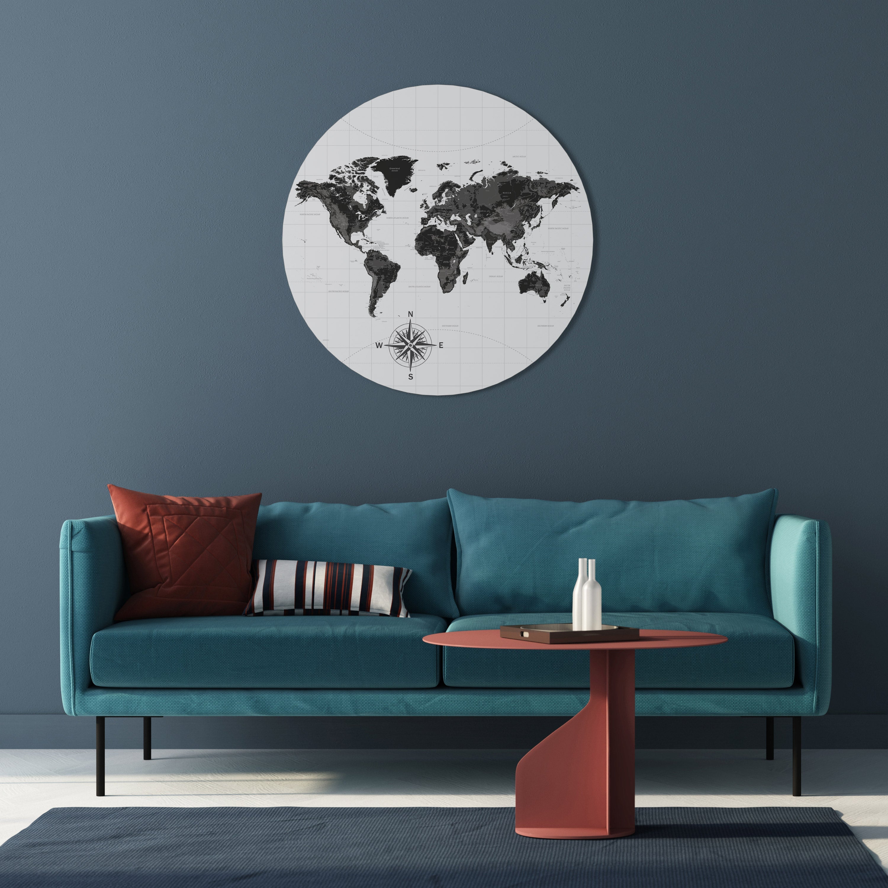 GLOBAL SHADOWS Runde Wandkunst