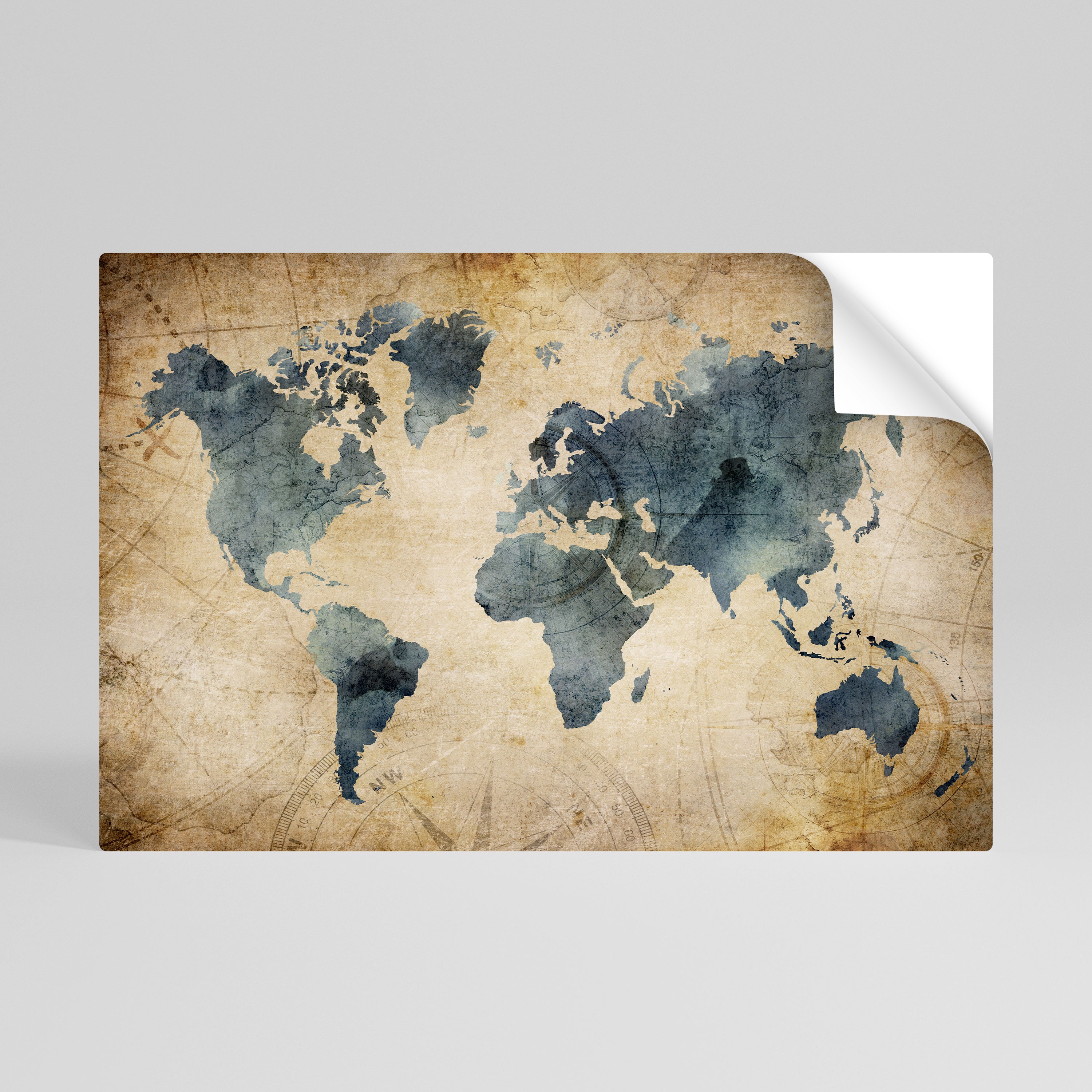 VINTAGE WORLDVIEW Selbstklebendes Horizontal-Poster