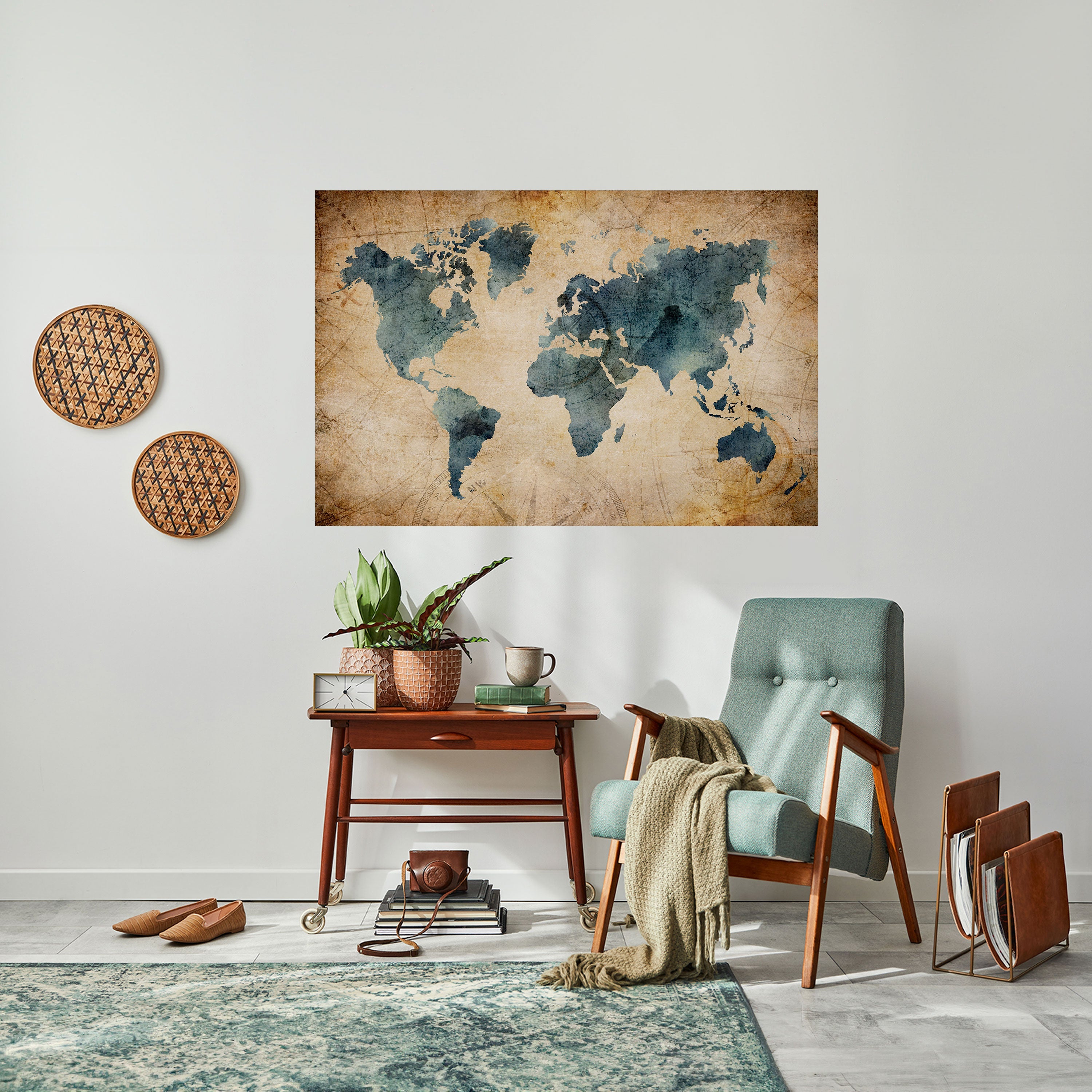 VINTAGE WORLDVIEW Horizontales Poster zum Abziehen und Aufkleben