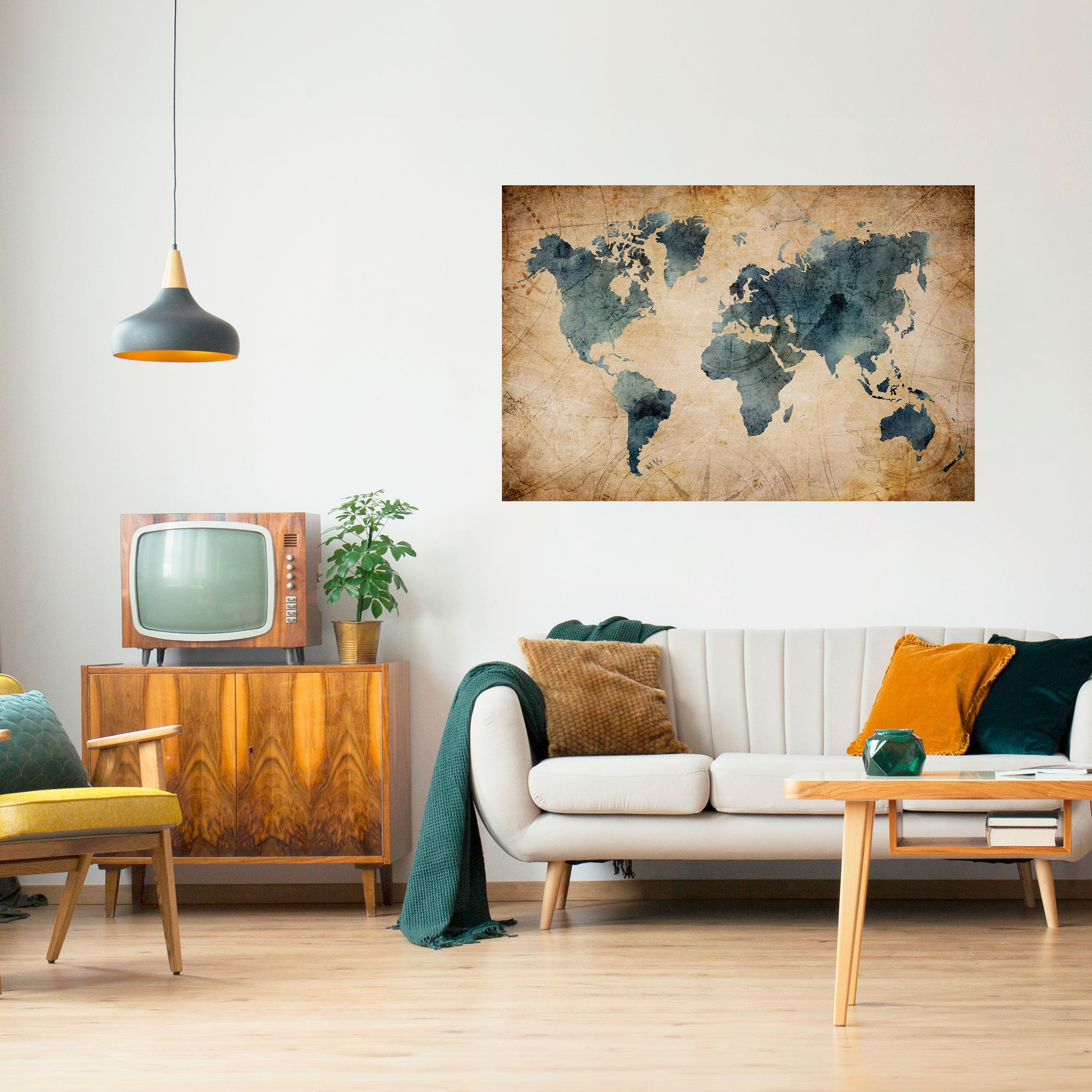 VINTAGE WORLDVIEW Horizontales Poster zum Abziehen und Aufkleben