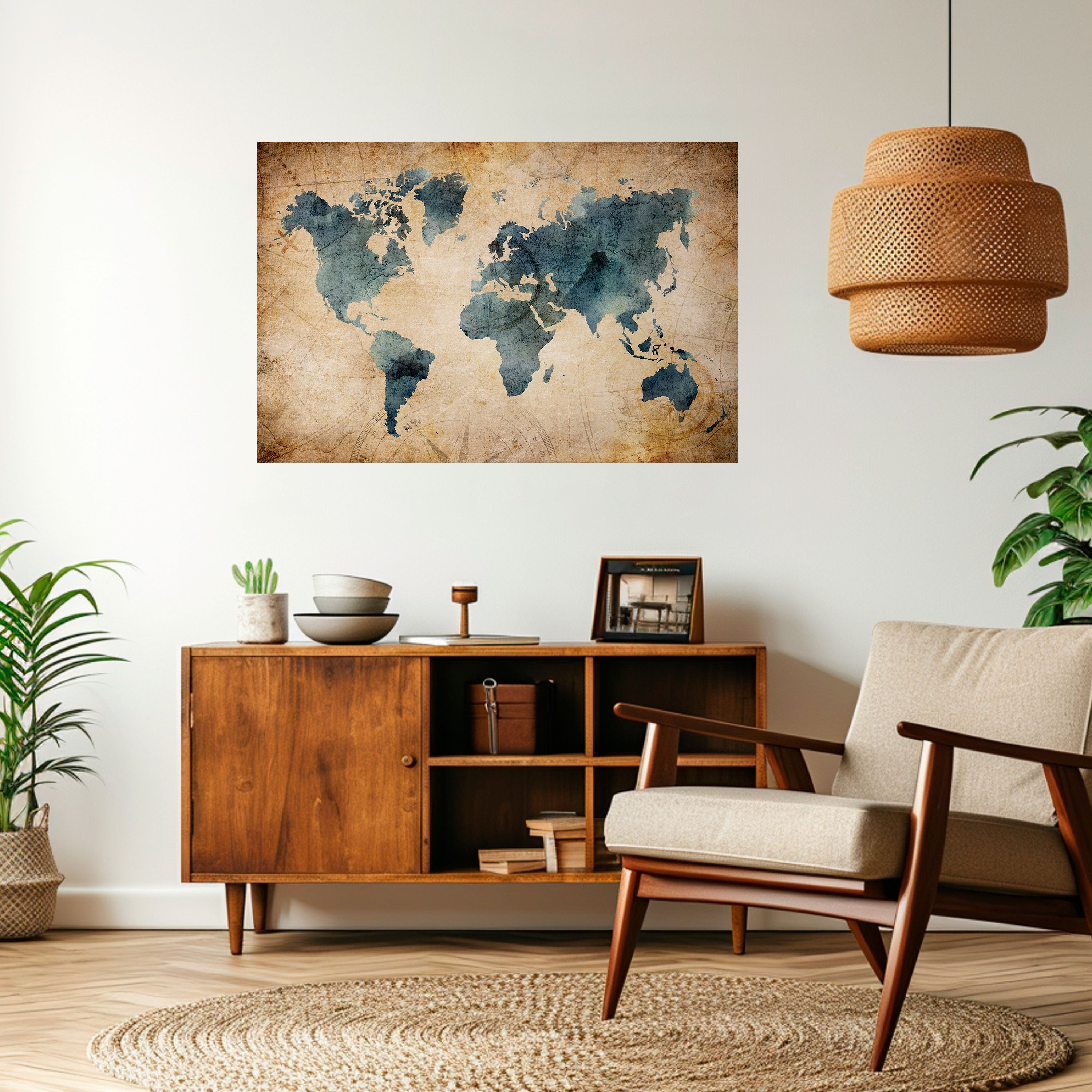 VINTAGE WORLDVIEW Horizontales Poster zum Abziehen und Aufkleben