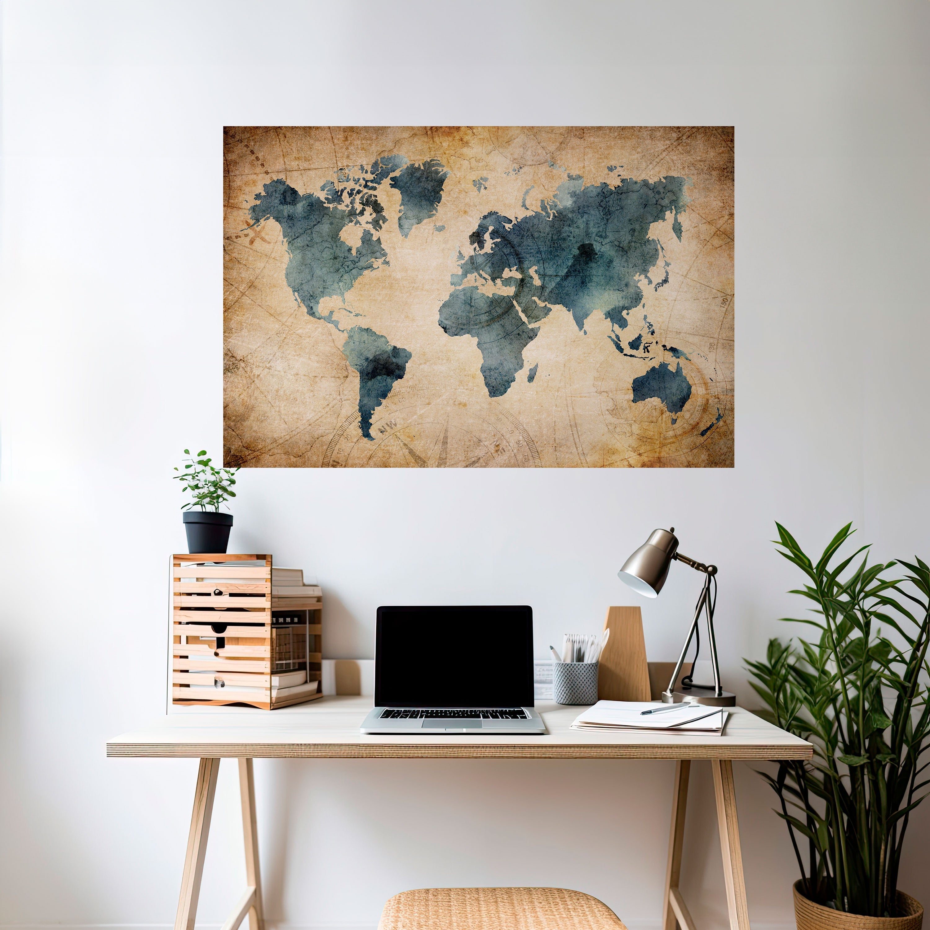 VINTAGE WORLDVIEW Horizontales Poster zum Abziehen und Aufkleben