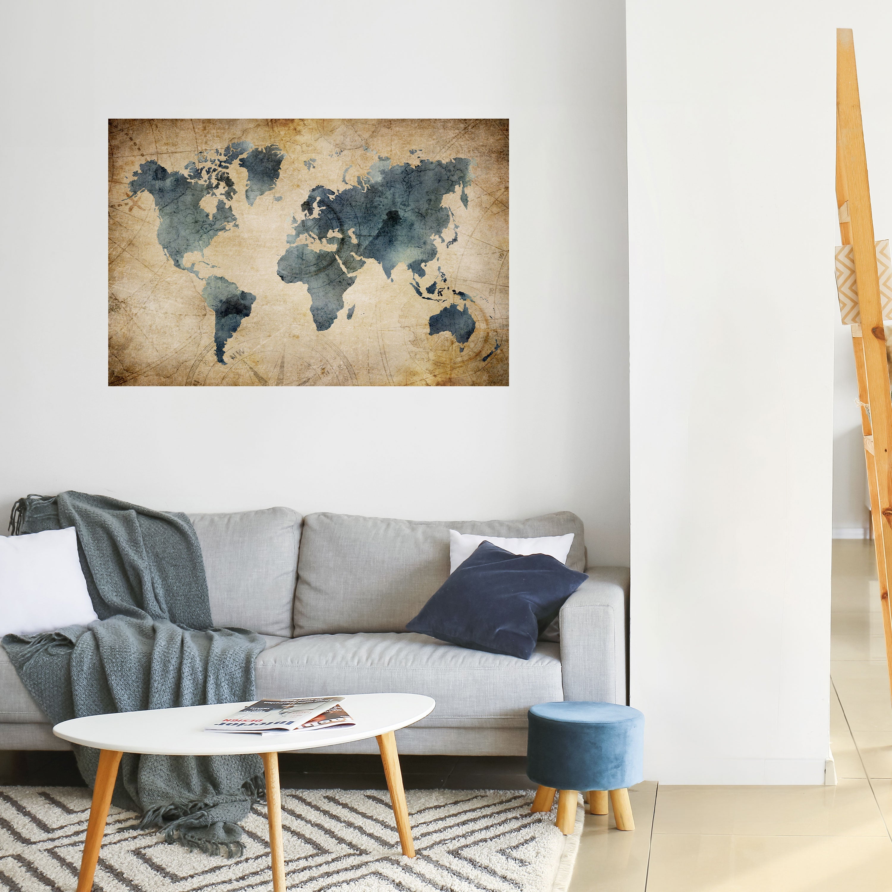 VINTAGE WORLDVIEW Horizontales Poster zum Abziehen und Aufkleben