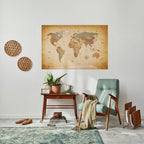 ANCIENT VOYAGER'S MAP Selbstklebendes Horizontal-Poster