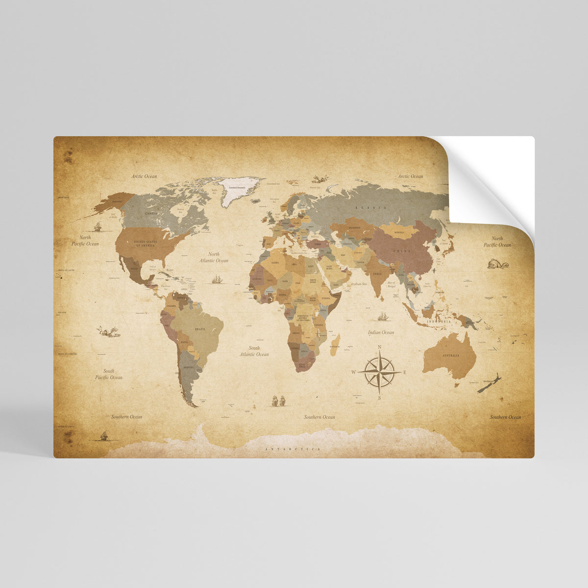 ANCIENT VOYAGER'S MAP Selbstklebendes Horizontal-Poster