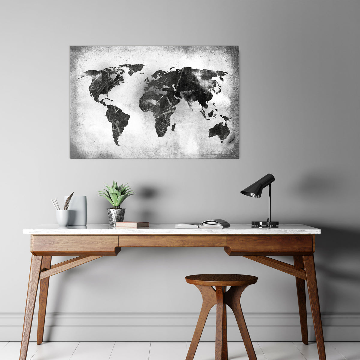 SHADOWED CONTINENTS Horizontal Canvas Print