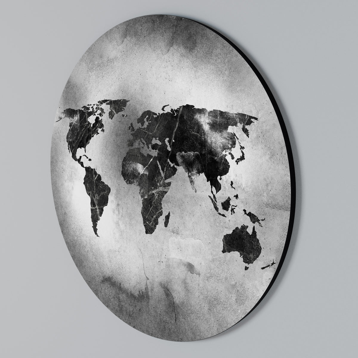 SHADOWED CONTINENTS Round Wall Art