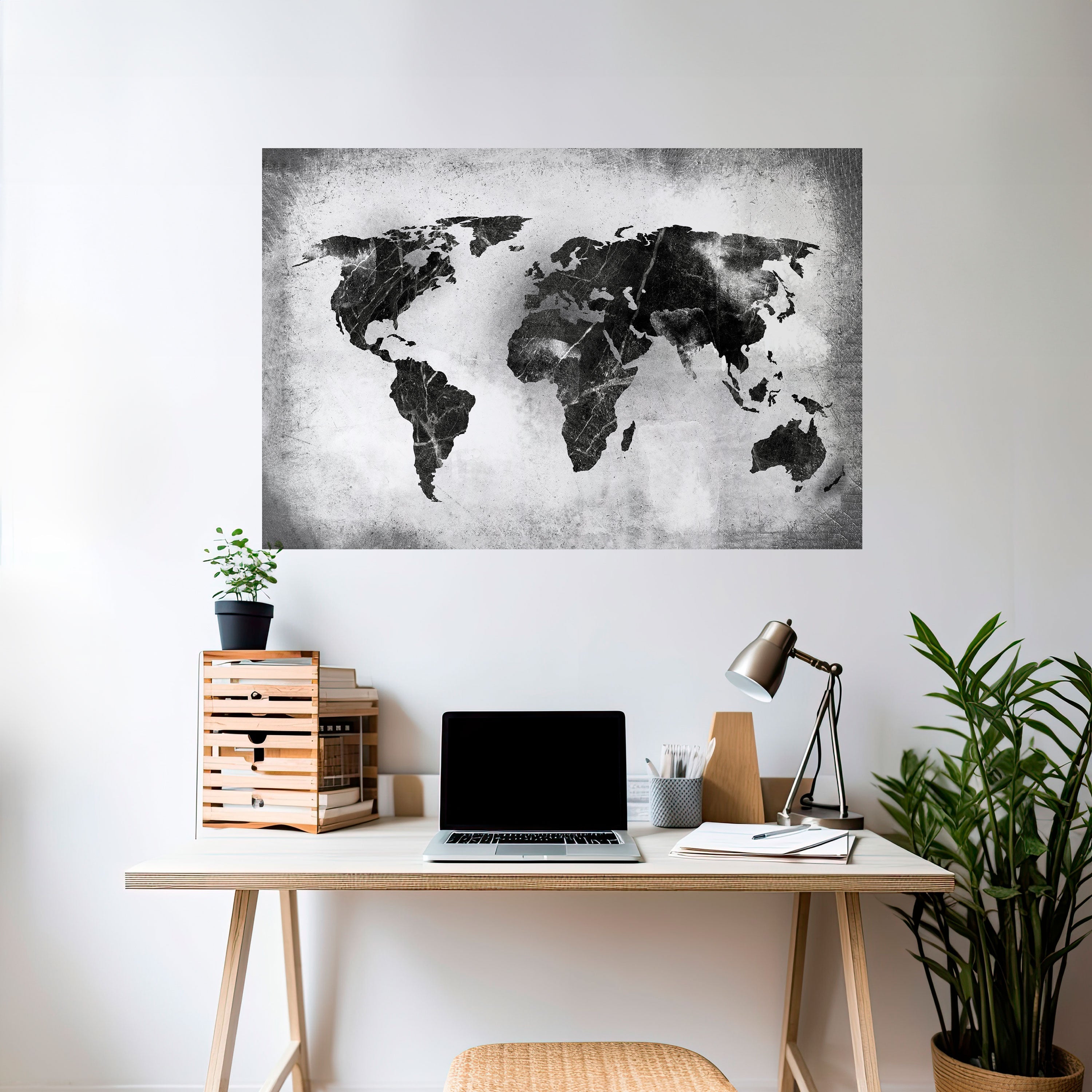Horizontales Poster „SHADOWED CONTINENTS“ zum Abziehen und Aufkleben