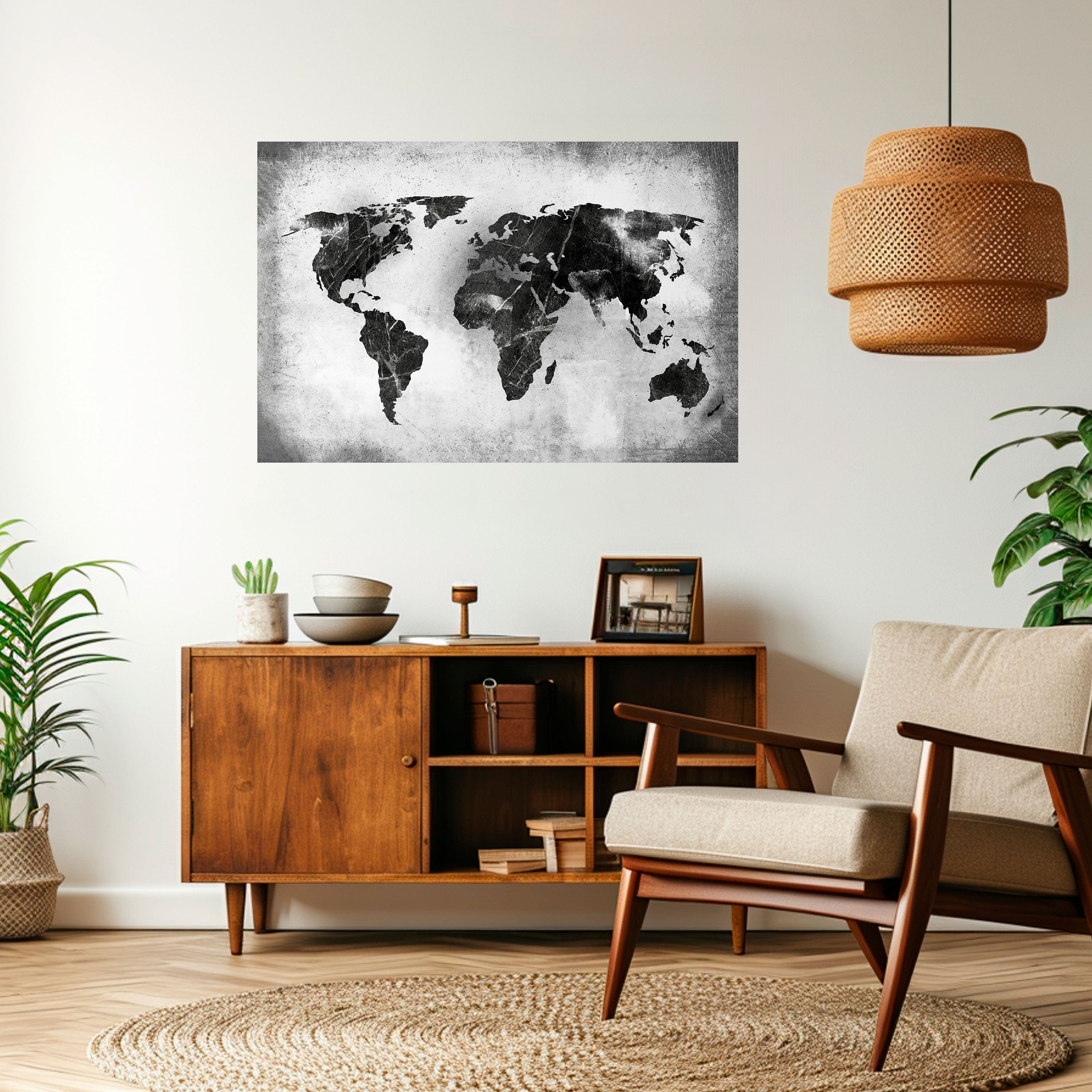 Horizontales Poster „SHADOWED CONTINENTS“ zum Abziehen und Aufkleben
