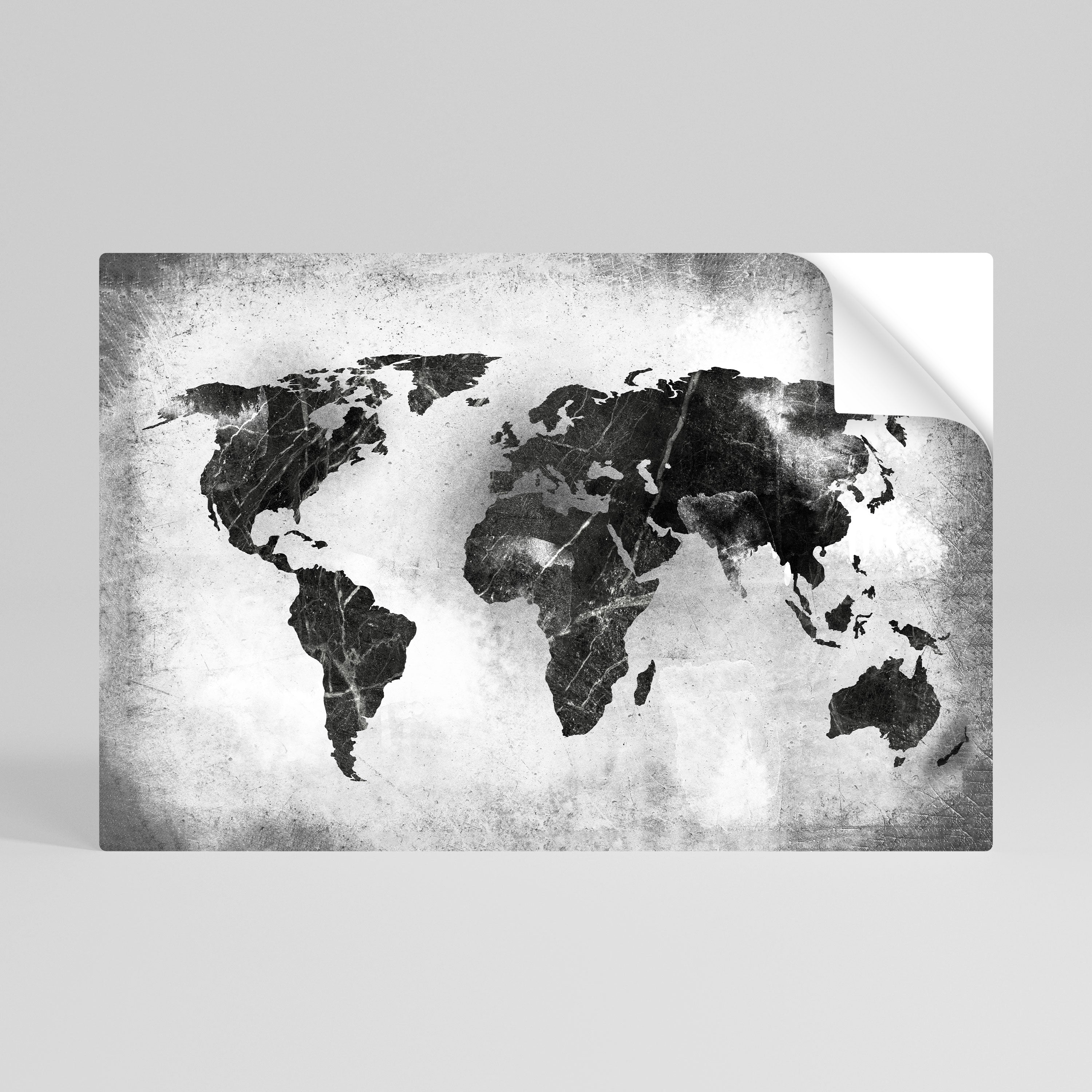 SHADOWED CONTINENTS Selbstklebendes Horizontal-Poster
