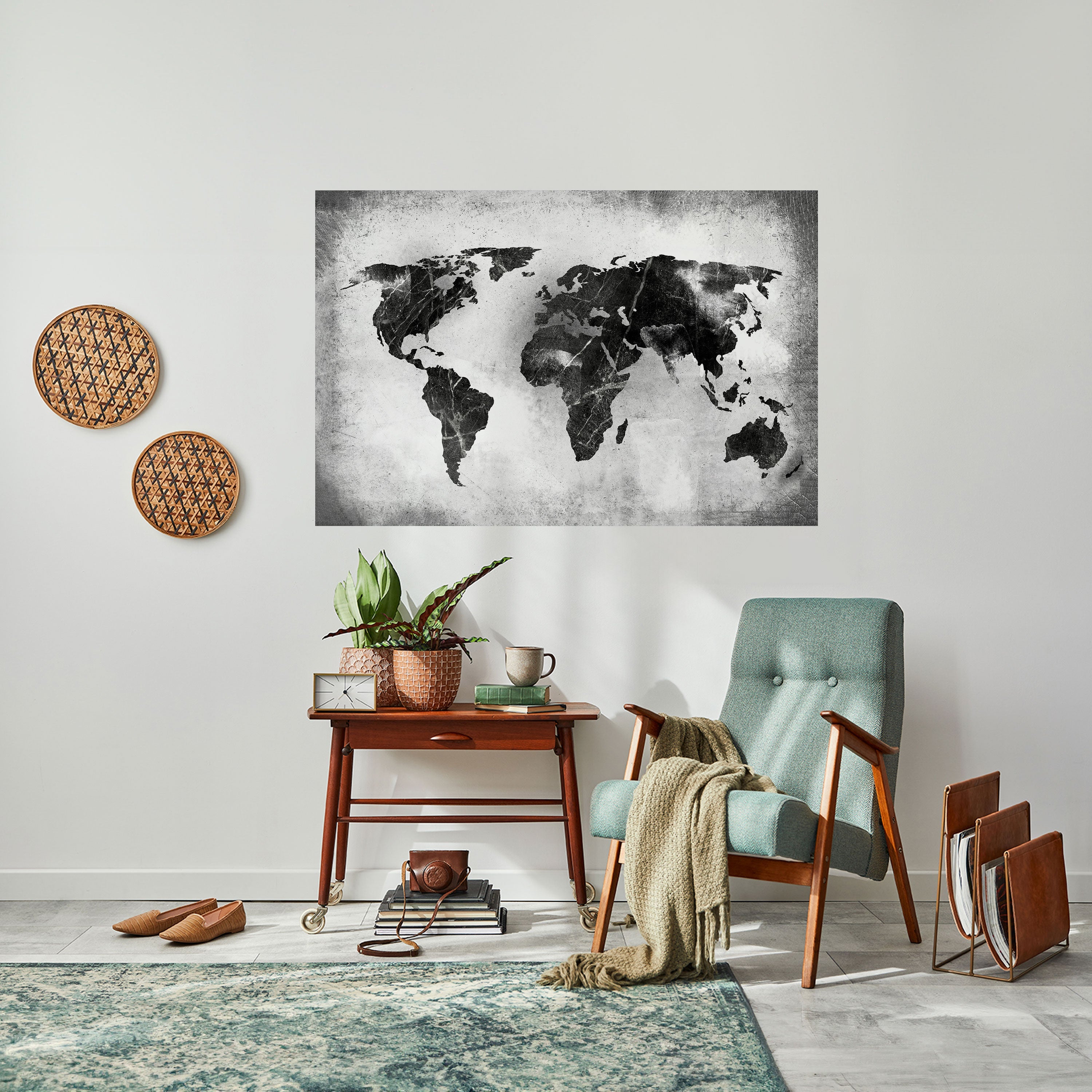 Horizontales Poster „SHADOWED CONTINENTS“ zum Abziehen und Aufkleben
