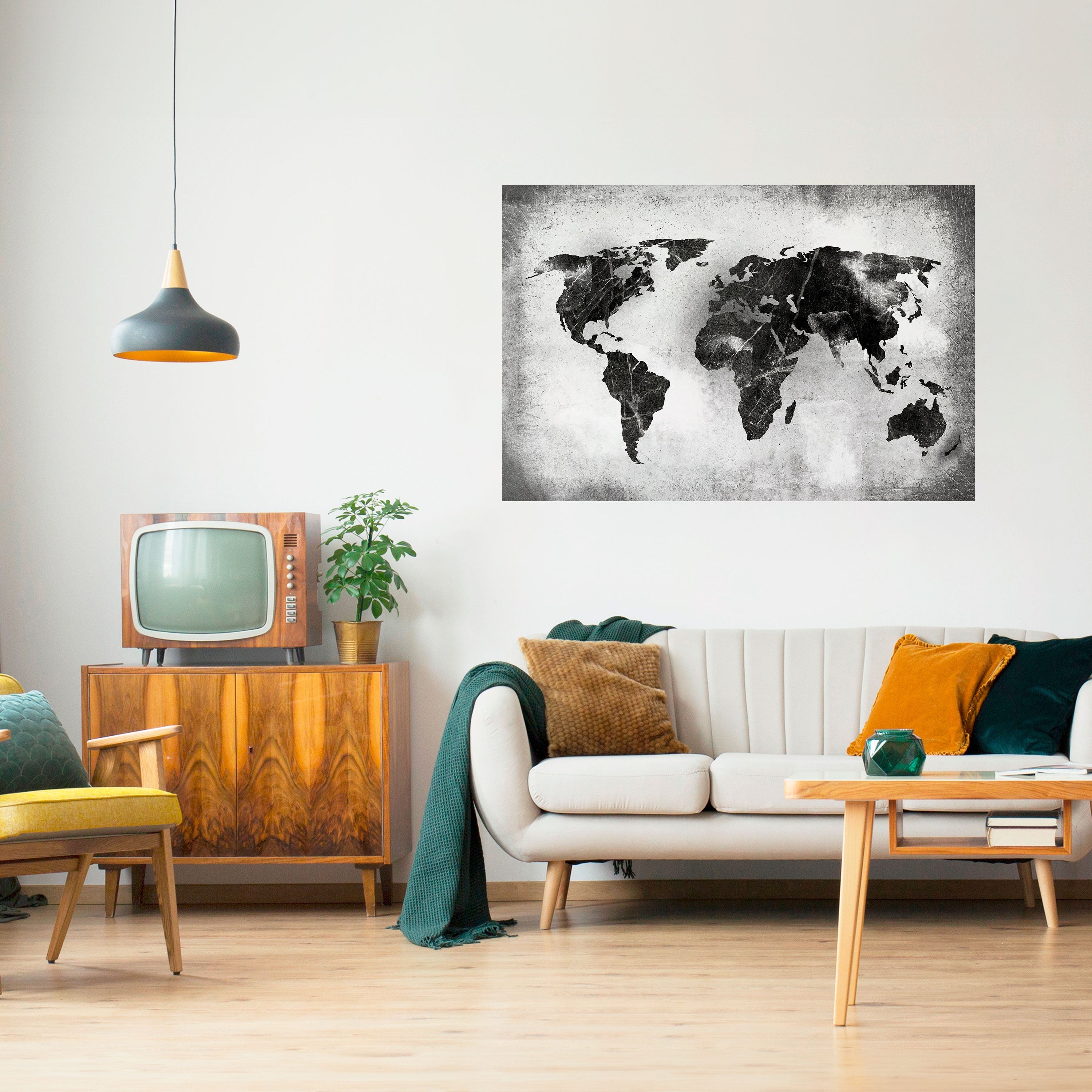 Horizontales Poster „SHADOWED CONTINENTS“ zum Abziehen und Aufkleben