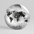 SHADOWED CONTINENTS Runder Wandsticker zum Abziehen und Aufkleben