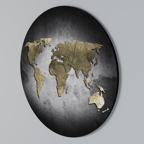 GOLDEN GLOBE TREASURE Rundes Wandbild