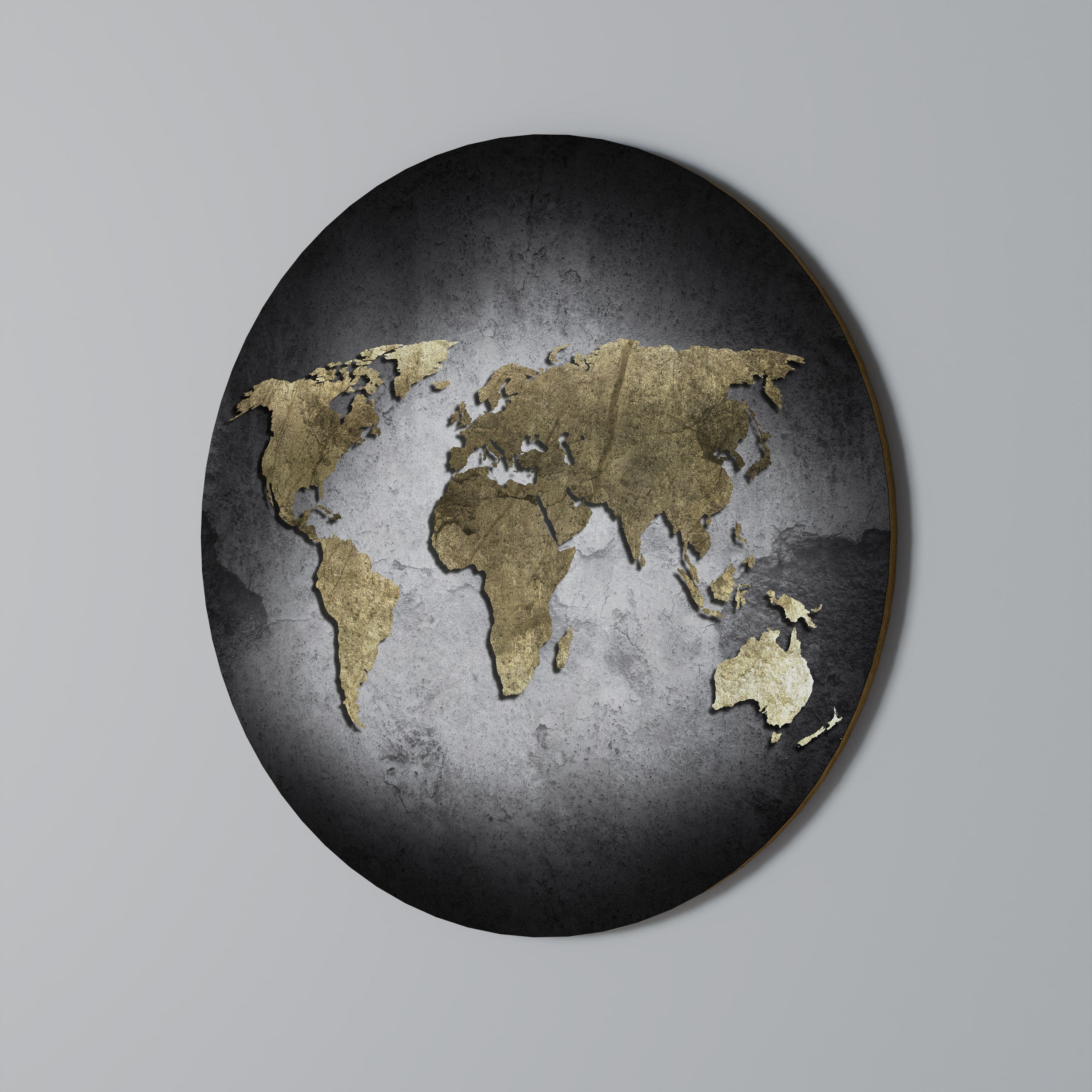 GOLDEN GLOBE TREASURE Runde Wandkunst