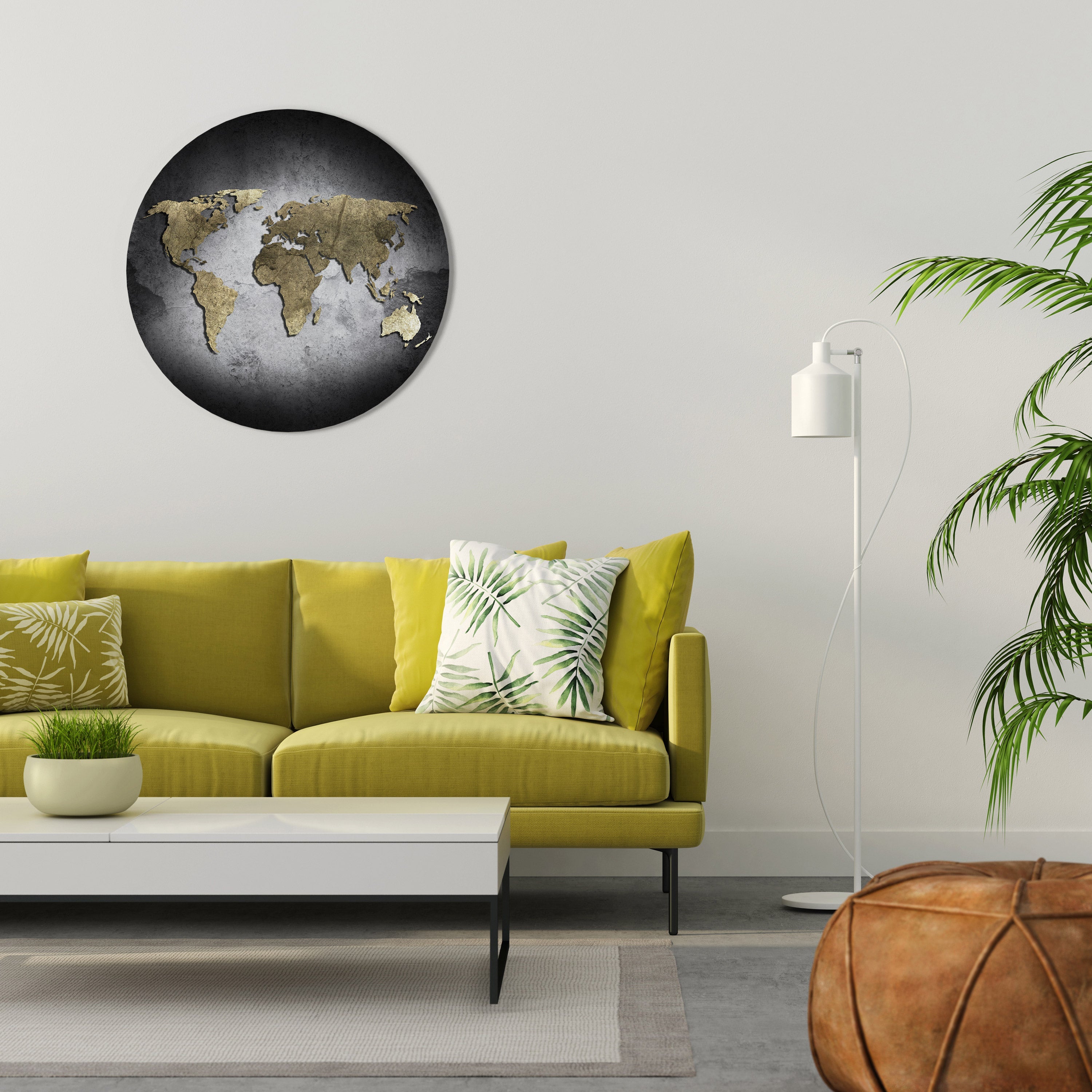 GOLDEN GLOBE TREASURE Runde Wandkunst
