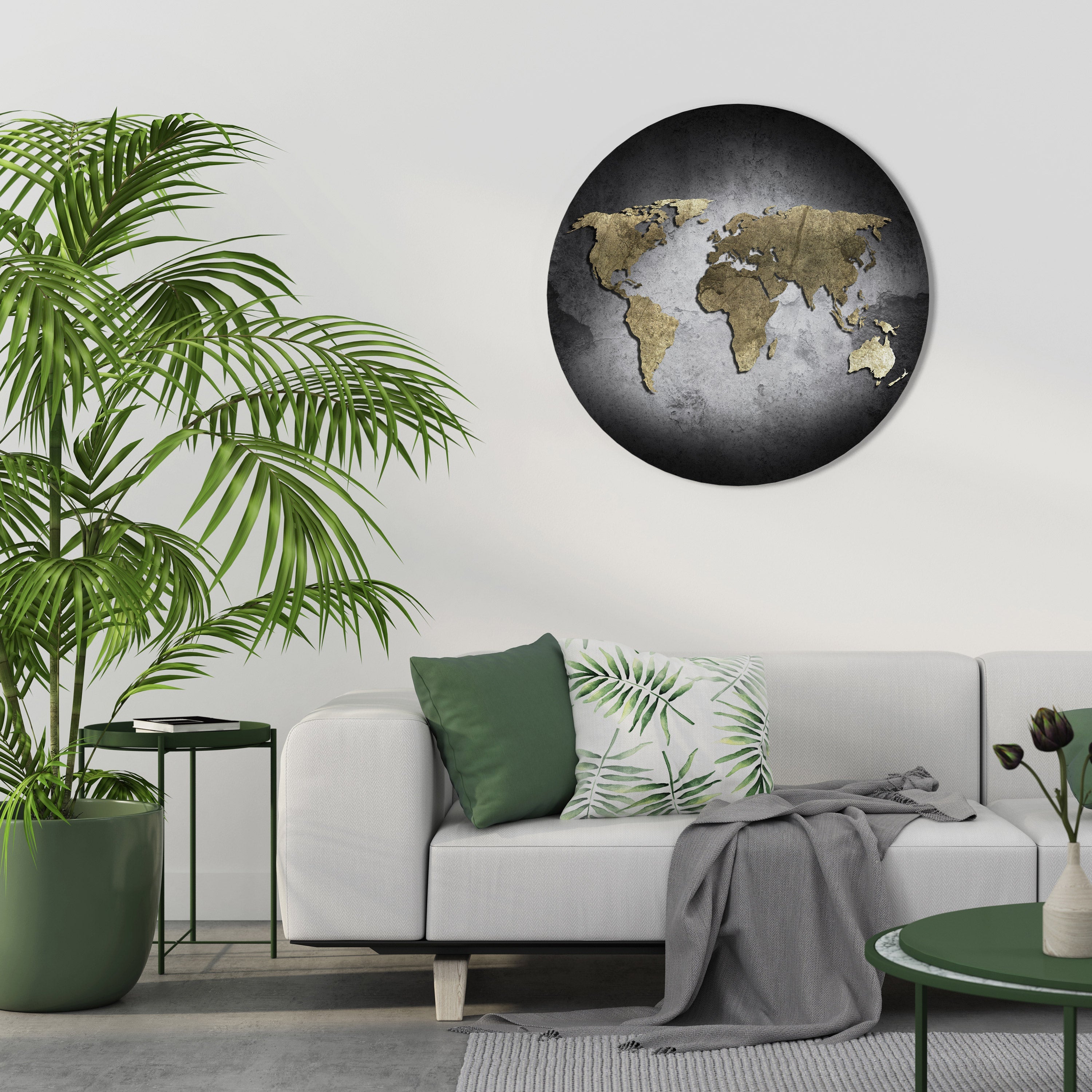 GOLDEN GLOBE TREASURE Runde Wandkunst