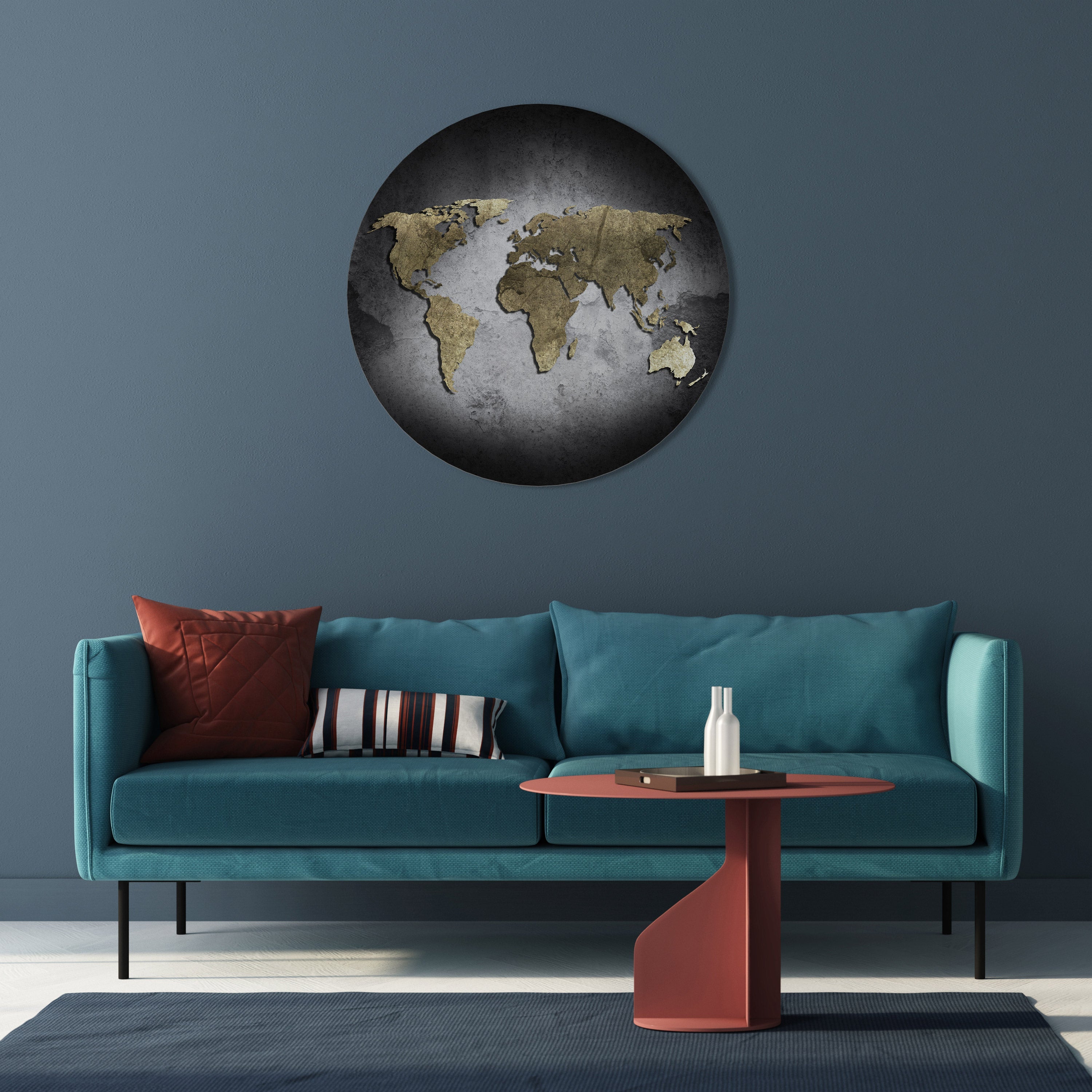 GOLDEN GLOBE TREASURE Runde Wandkunst