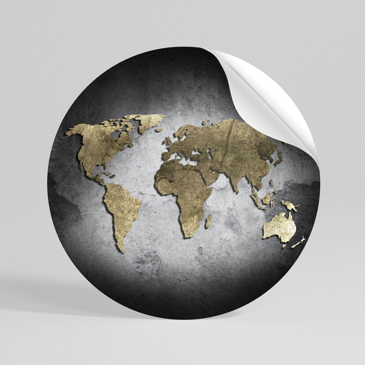 GOLDEN GLOBE TREASURE Runder Wandsticker zum Abziehen und Aufkleben