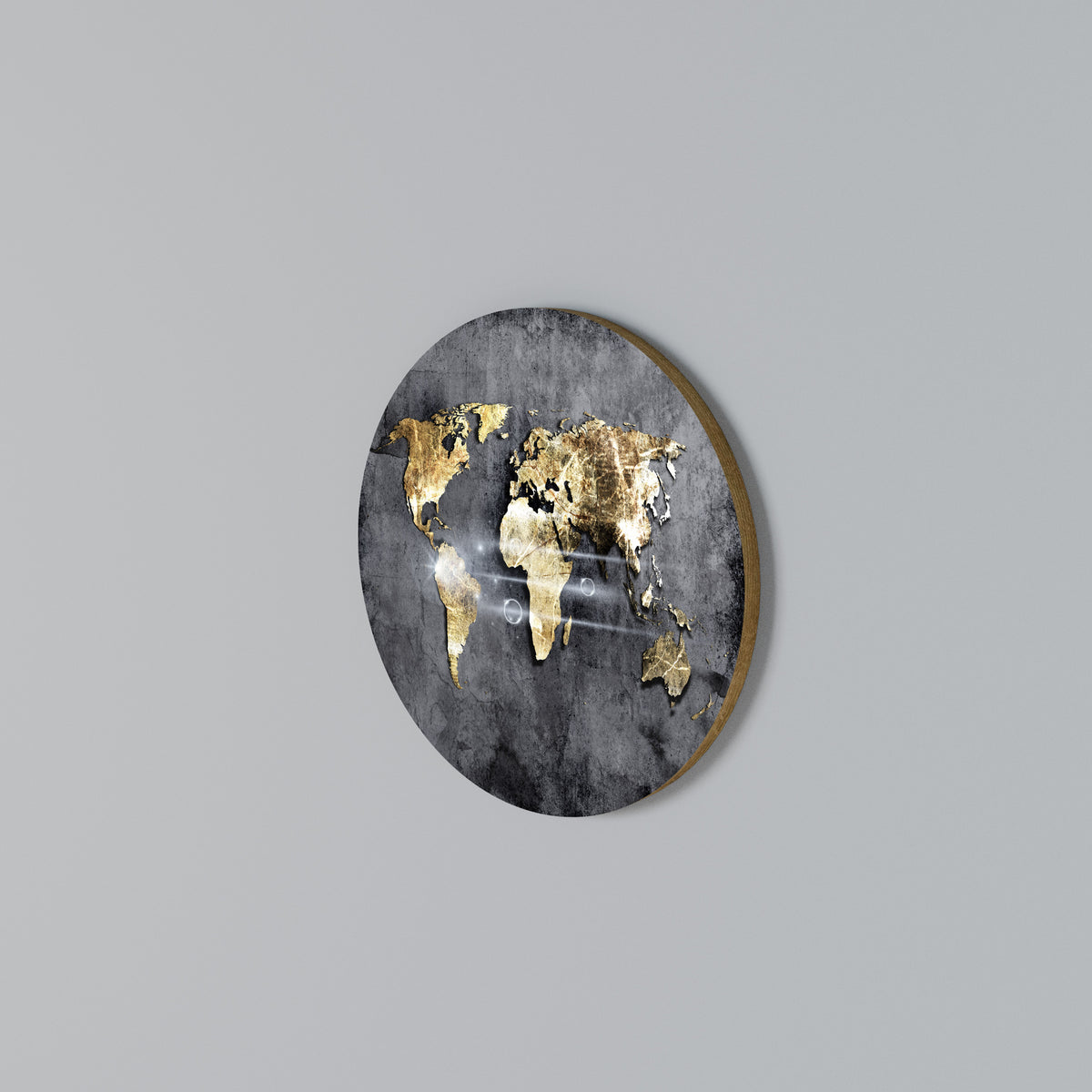 SHIMMERING EARTH MAP Rundes Wandbild