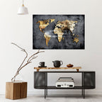 SHIMMERING EARTH MAP Selbstklebendes Horizontal-Poster