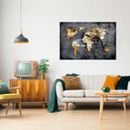 SHIMMERING EARTH MAP Selbstklebendes Horizontal-Poster
