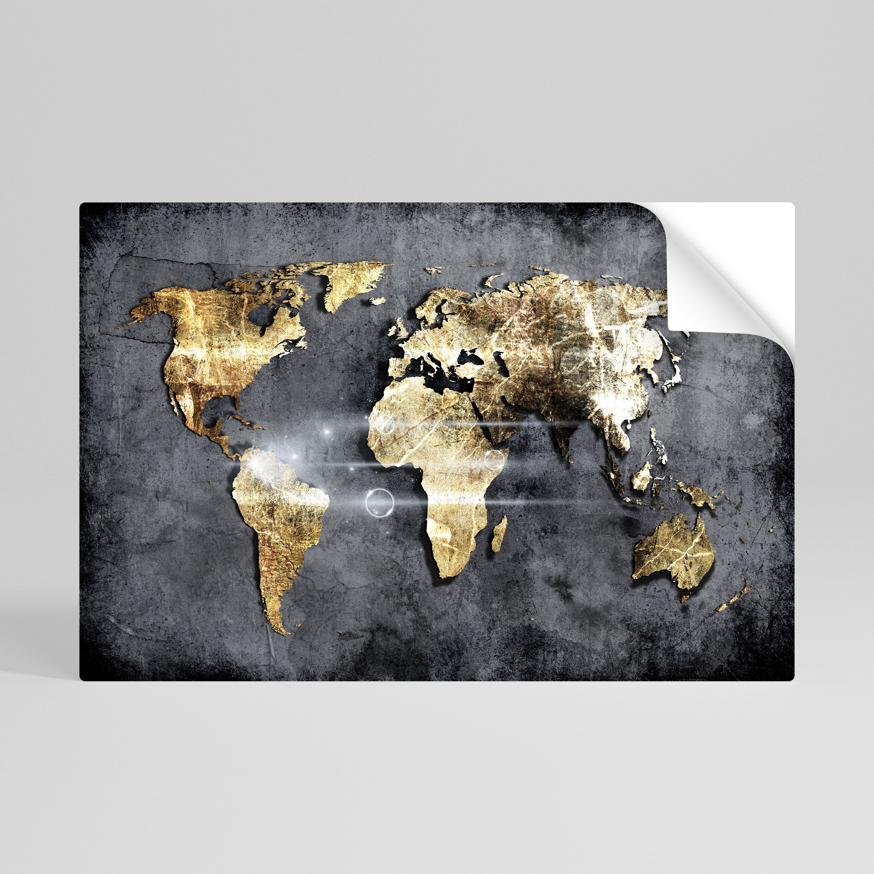 SHIMMERING EARTH MAP Selbstklebendes Horizontal-Poster