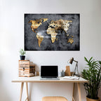 SHIMMERING EARTH MAP Selbstklebendes Horizontal-Poster