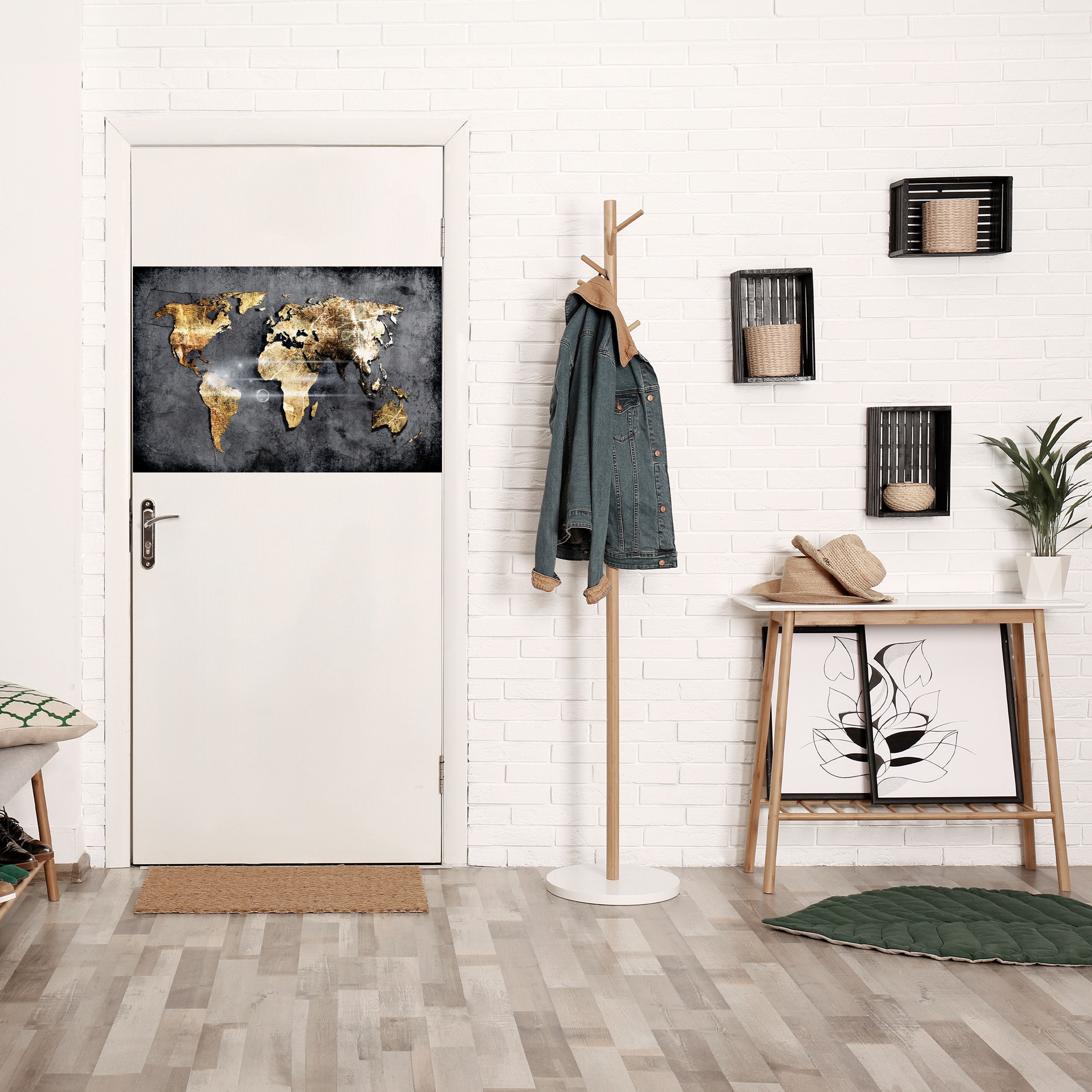 Horizontales Poster „SHIMMERING EARTH MAP“ zum Abziehen und Aufkleben