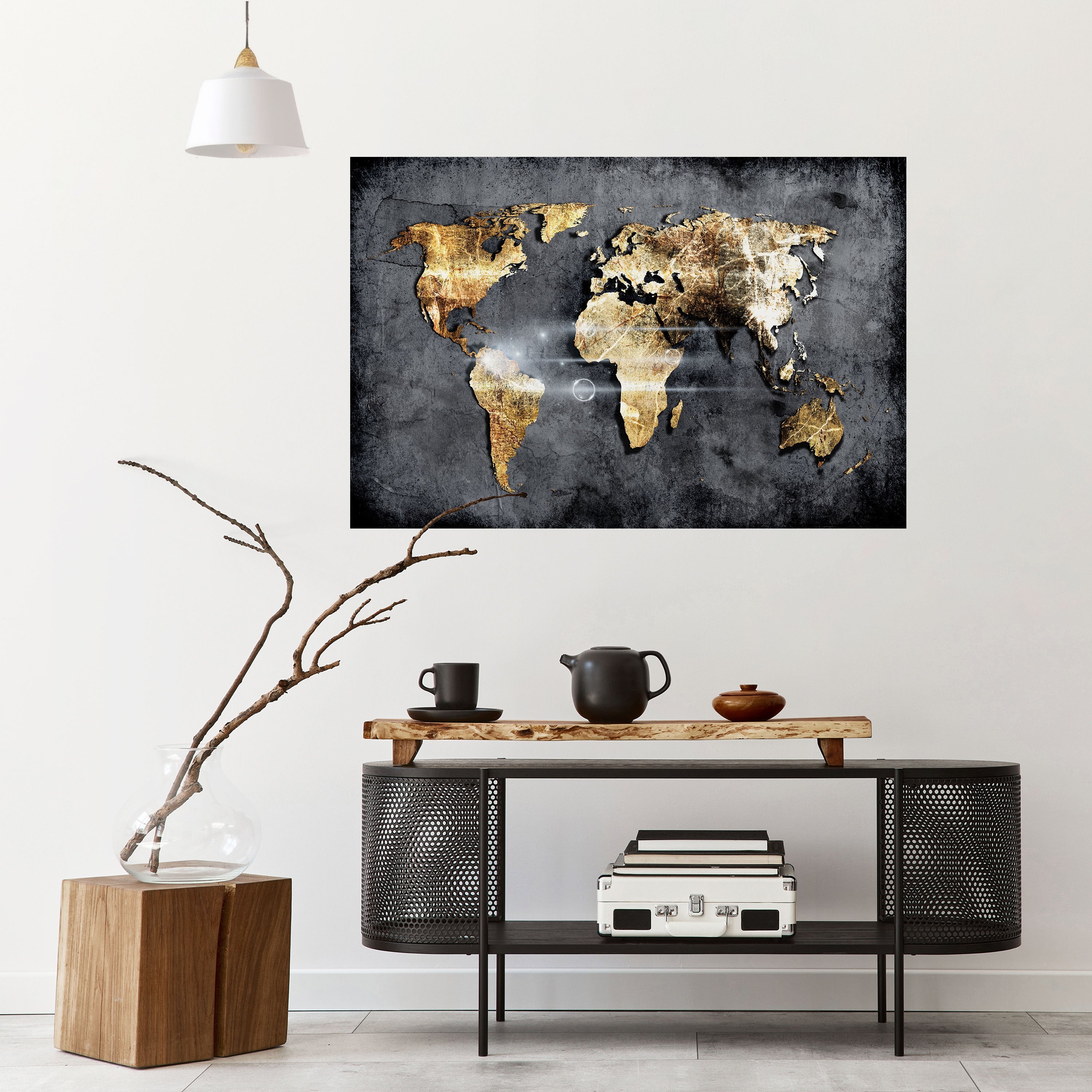 Horizontales Poster „SHIMMERING EARTH MAP“ zum Abziehen und Aufkleben