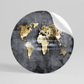 SHIMMERING EARTH MAP Runder Wandsticker zum Abziehen und Aufkleben