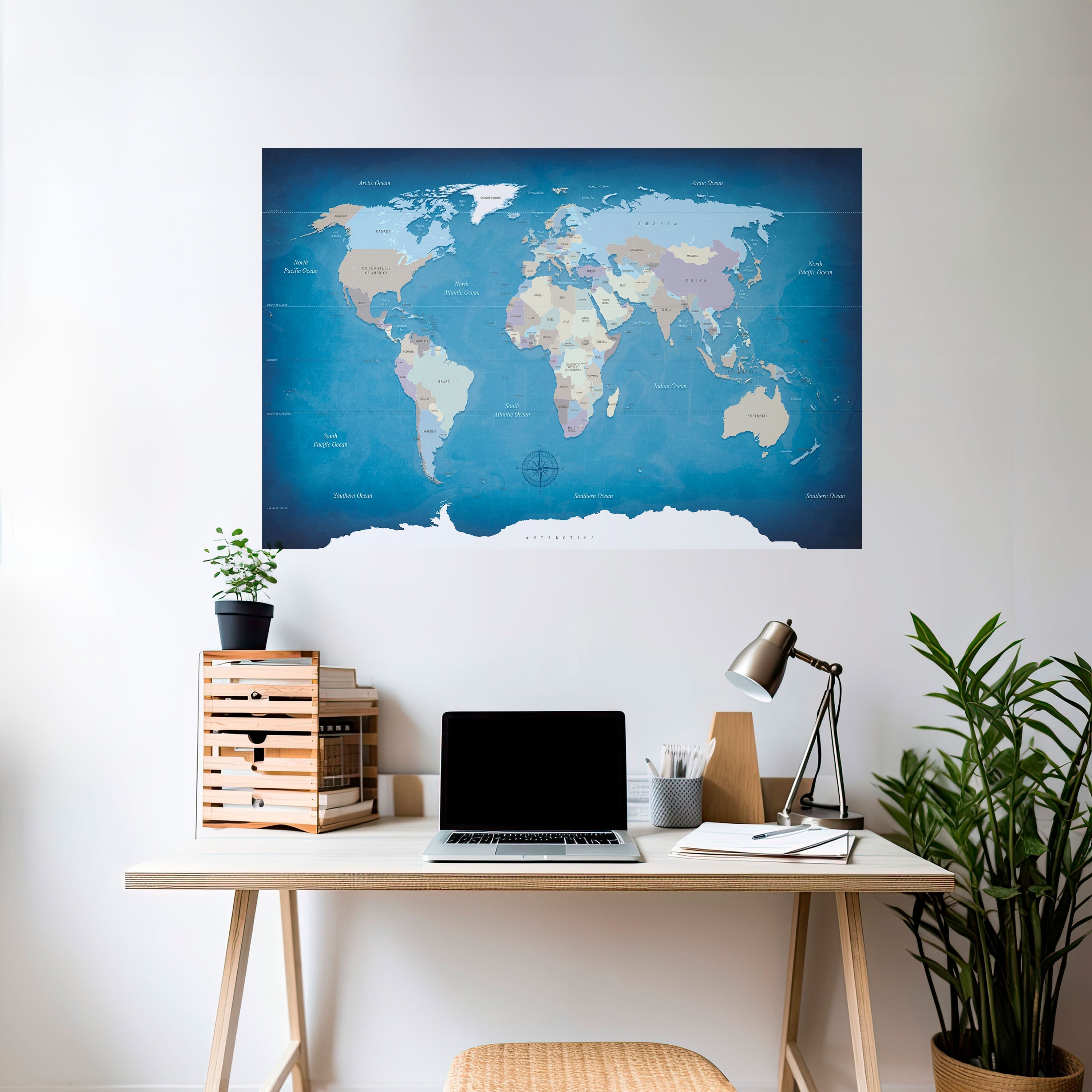 Horizontales Poster „Karte der Entdeckung“ zum Abziehen und Aufkleben