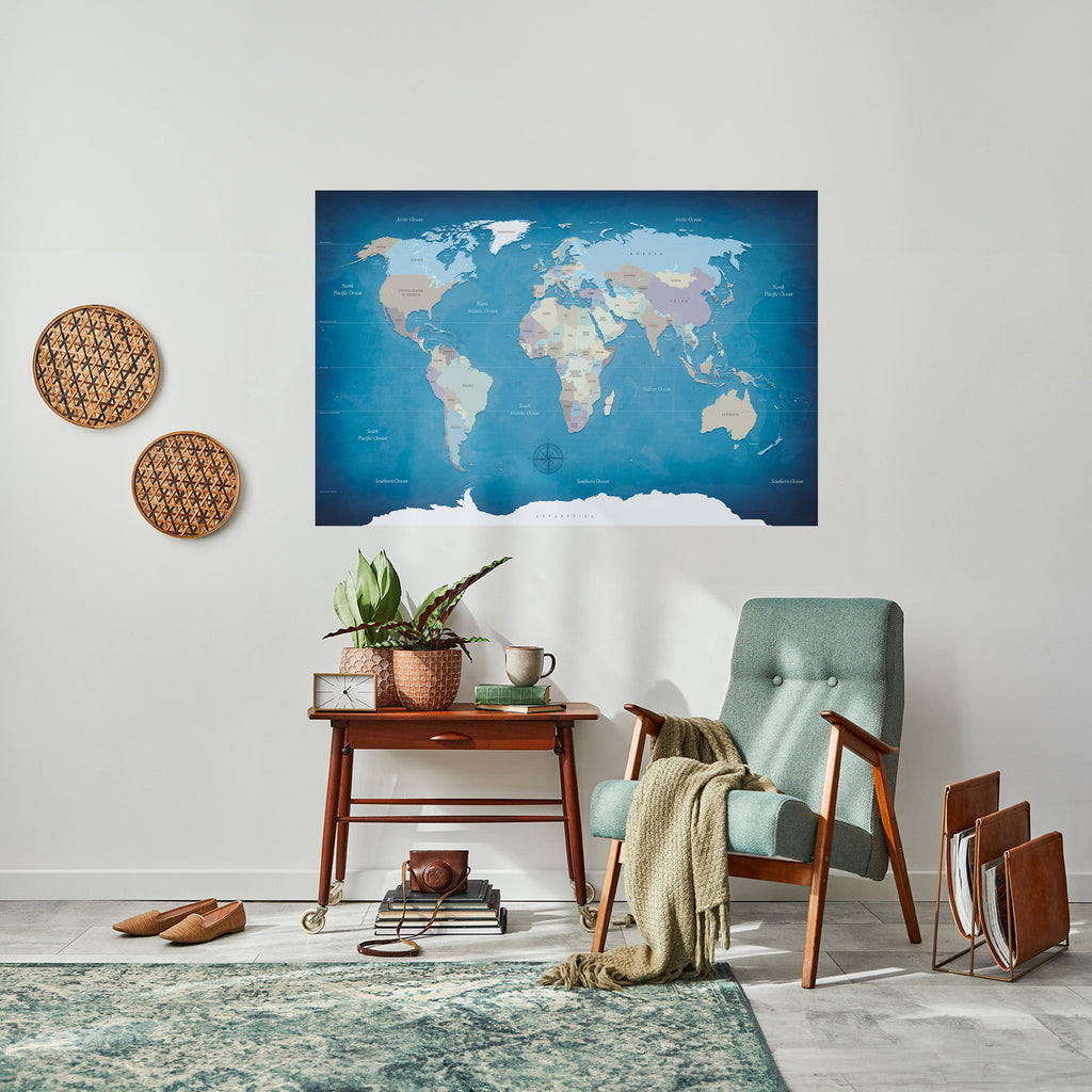 Horizontales Poster „Karte der Entdeckung“ zum Abziehen und Aufkleben
